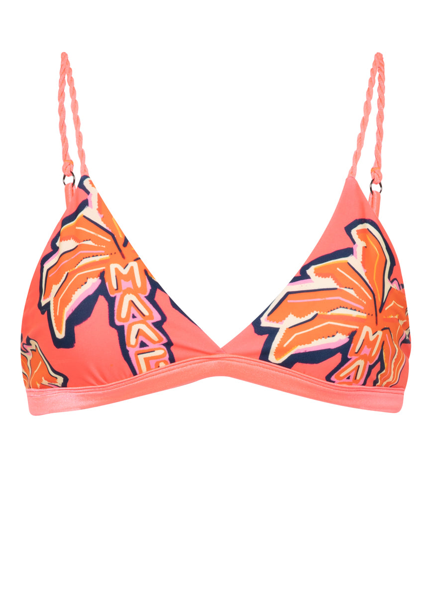 Maaji Racing Palms Rasha Fixed Triangle Bikini Top