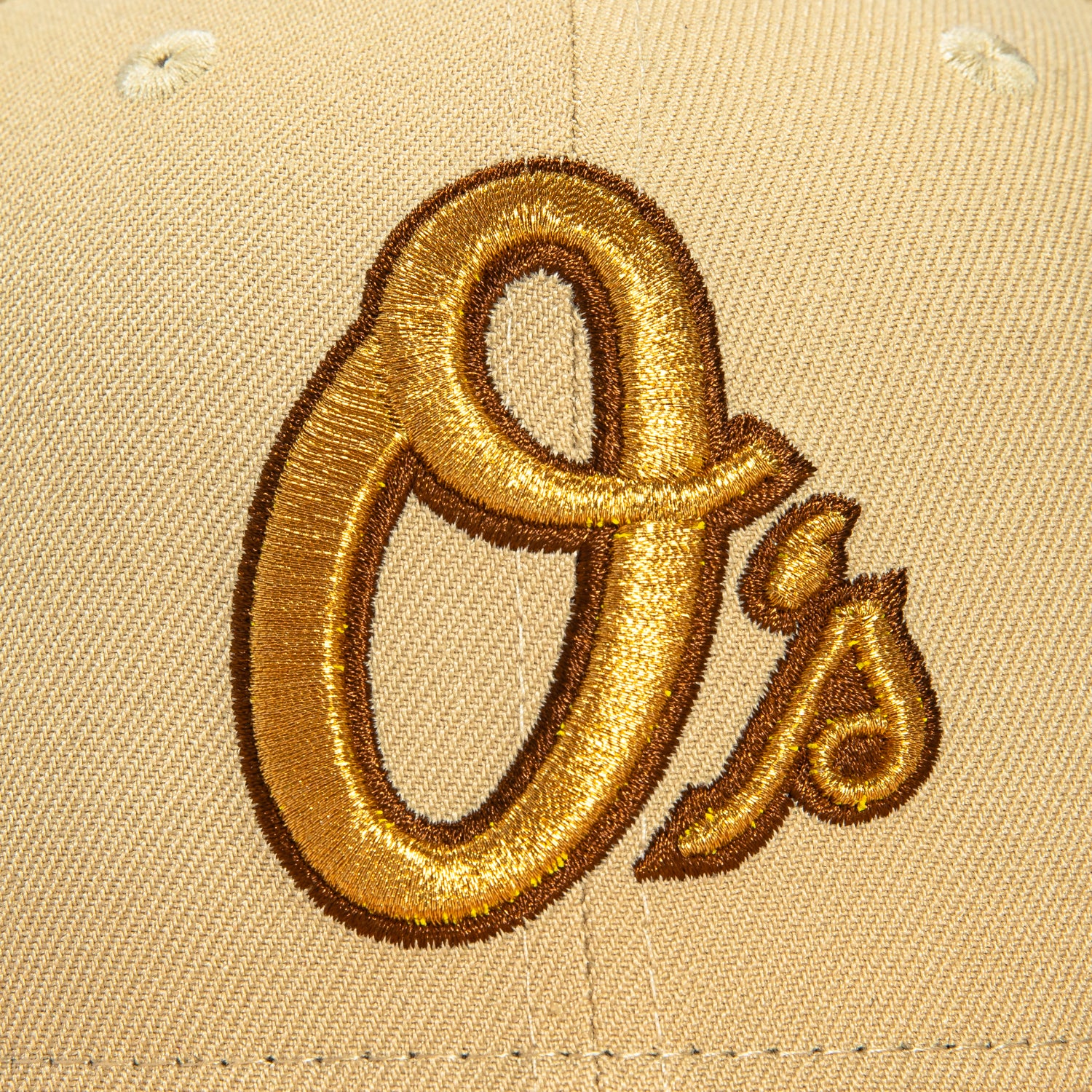 New Era 59Fifty Baltimore Orioles 50th Anniversary Patch Alternate Hat - Tan, Peach, Metallic Gold