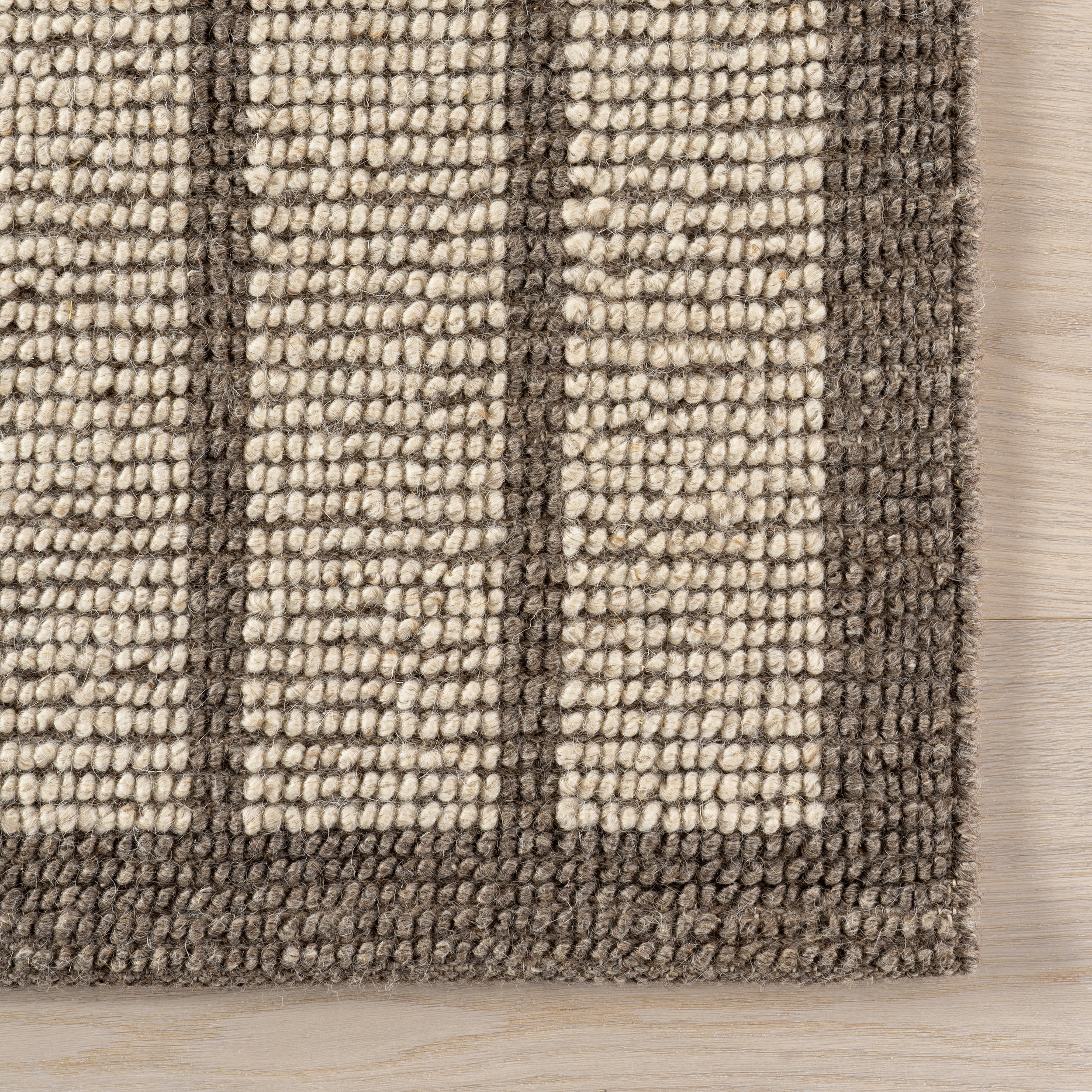 Eva Block Stripe Wool Blend Rug | Brown