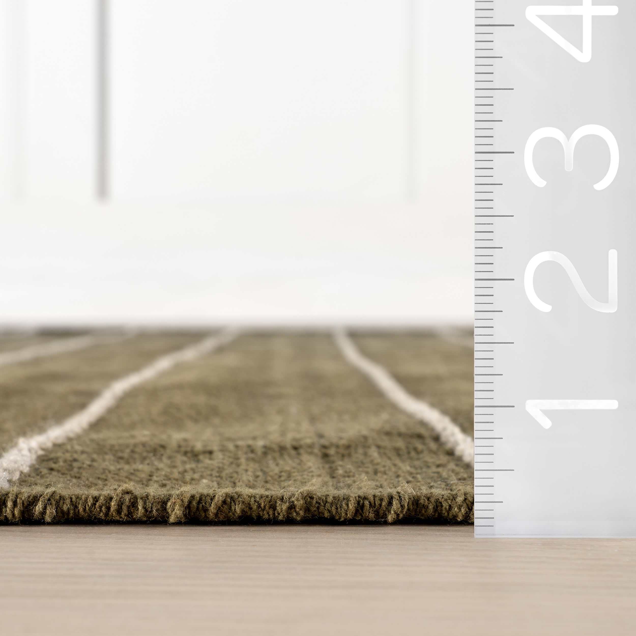 Nightwalk Striped Wool Rug | Olive Green