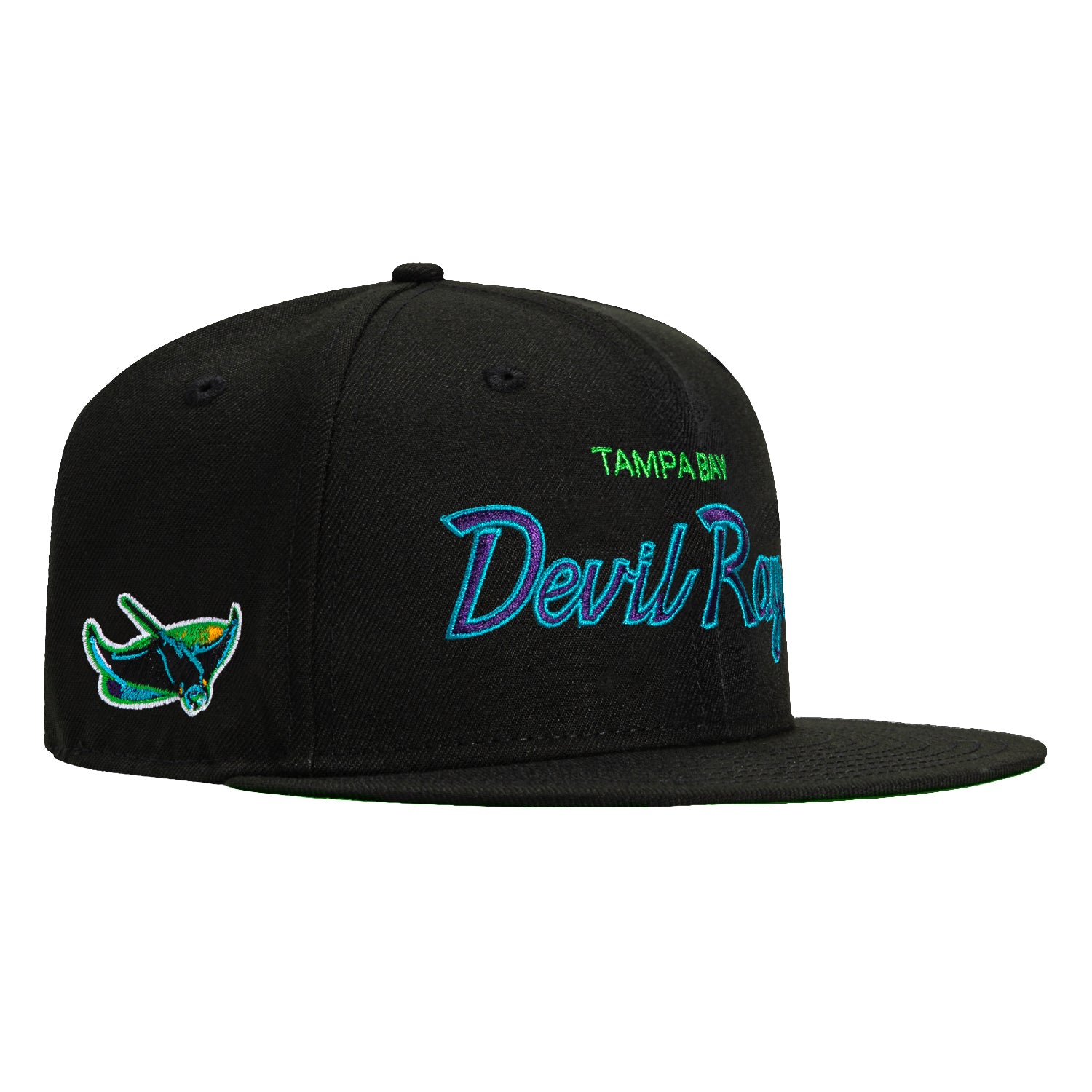 New Era 59Fifty Tampa Bay Rays Logo Patch Script Hat - Black