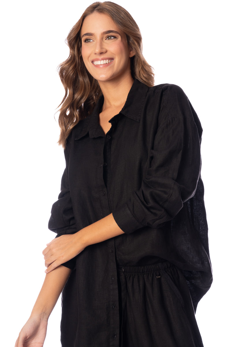 Maaji Jade Black Larissa Long Shirt