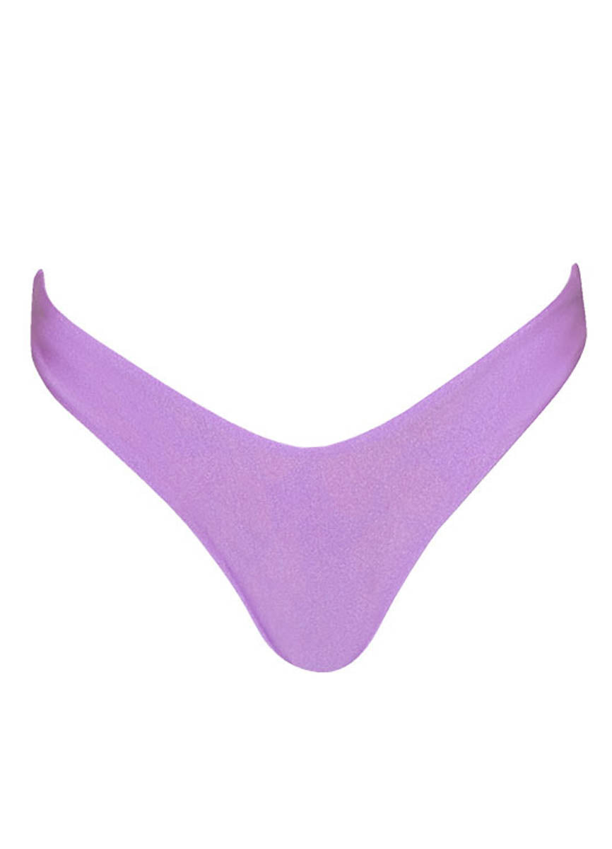 Maaji Metallic Lilac Splendour Regular Rise Thin Side Bikini Bottom