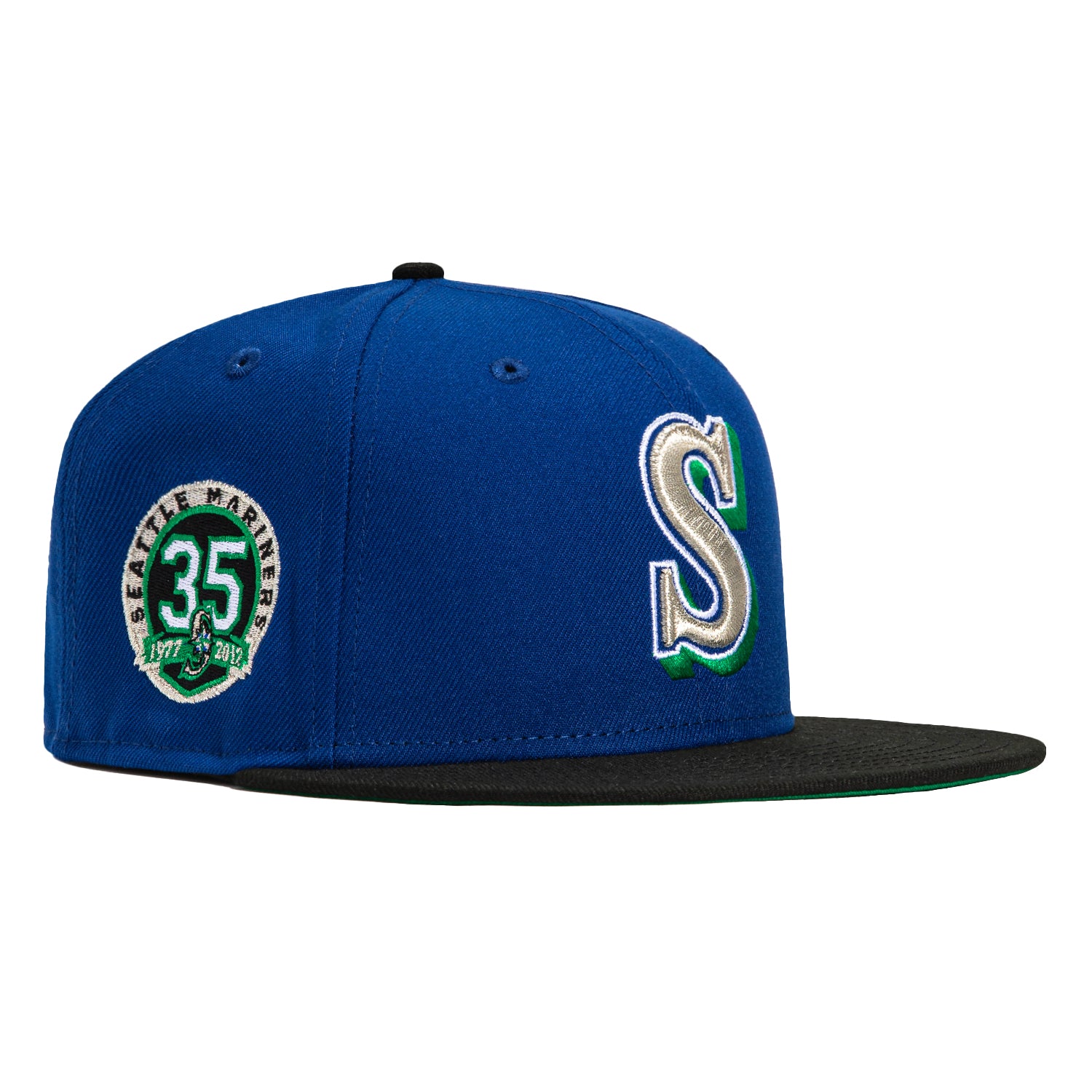 New Era 59Fifty Seattle Mariners 35th Anniversary Patch Hat -  Royal, Black, Green