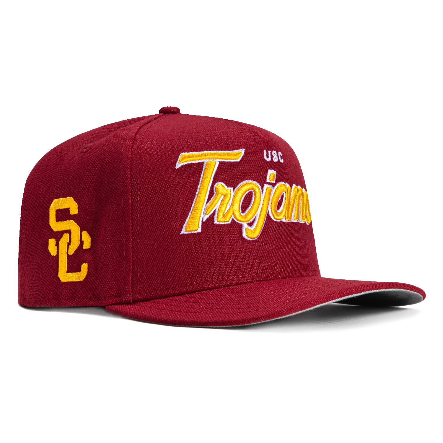 New Era 9Fifty A-Frame USC Trojans Logo Patch Script Snapback Hat - Maroon