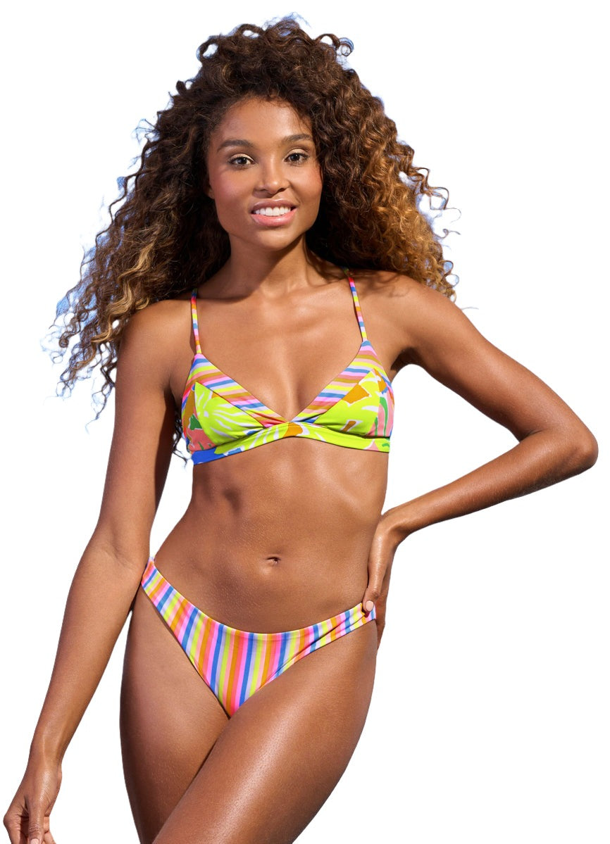 Maaji Rainbow Stripe Affair Fixed Triangle Bikini Top