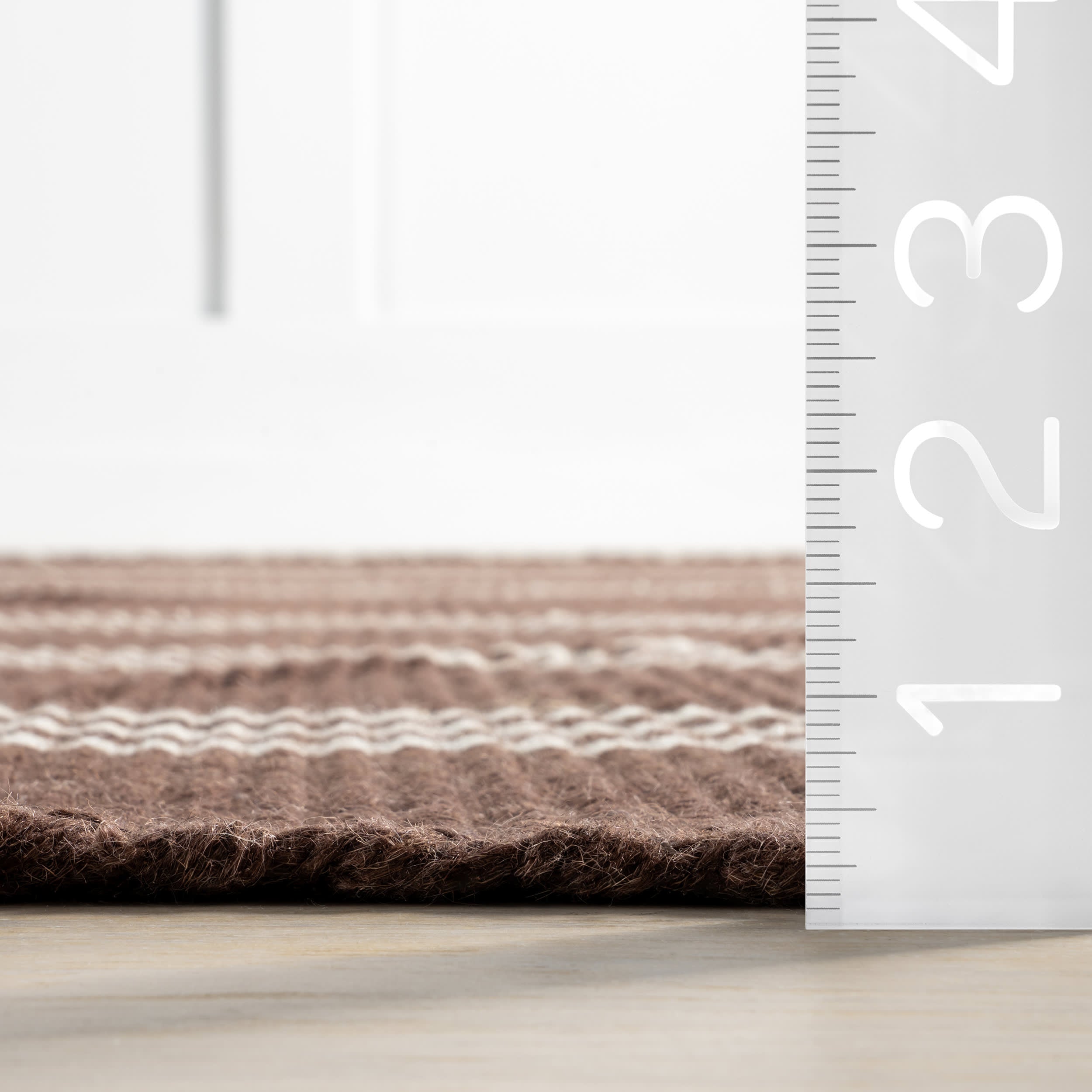 Hawthorn Striped Wool Rug | Dark Brown