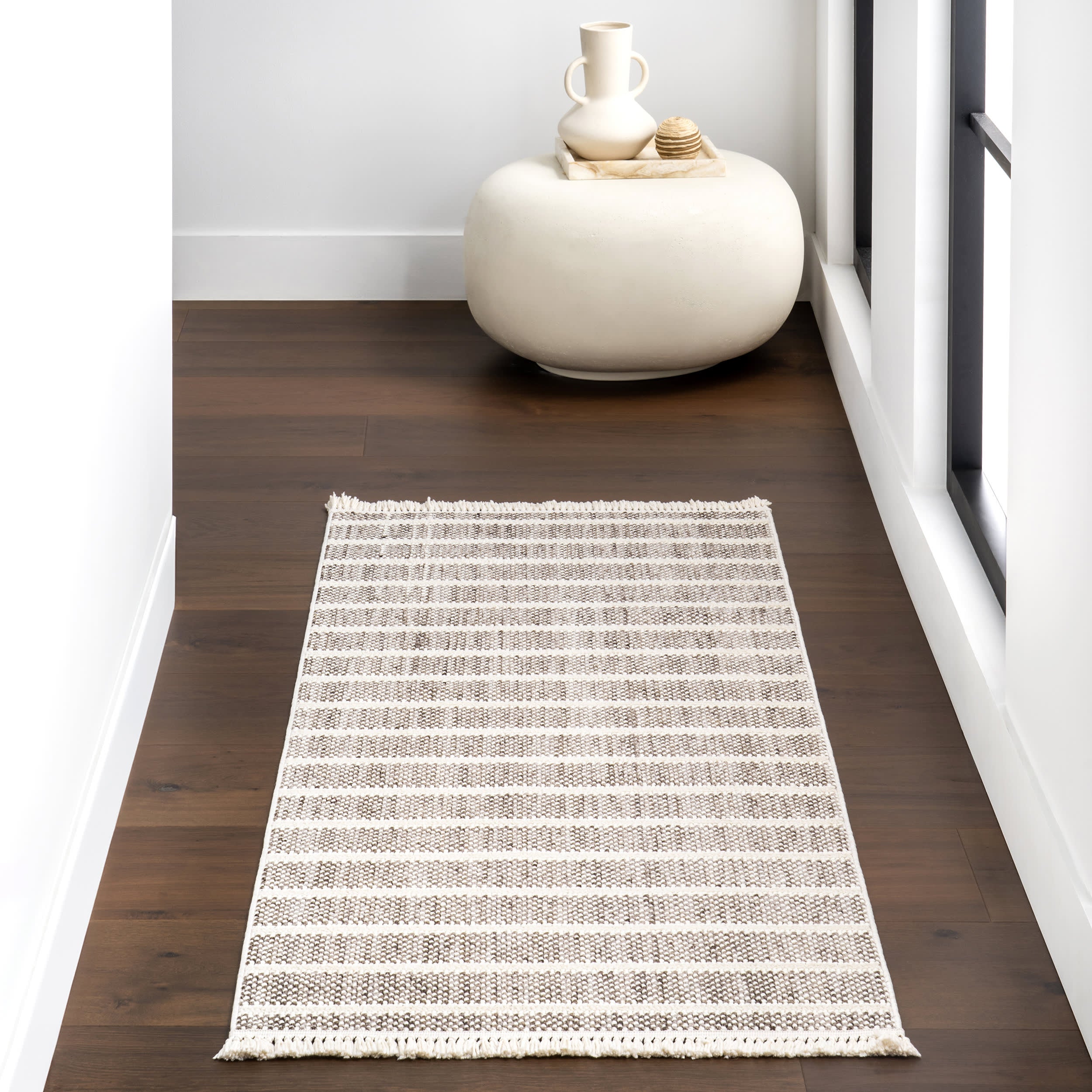 Alison Striped Rug | Ivory