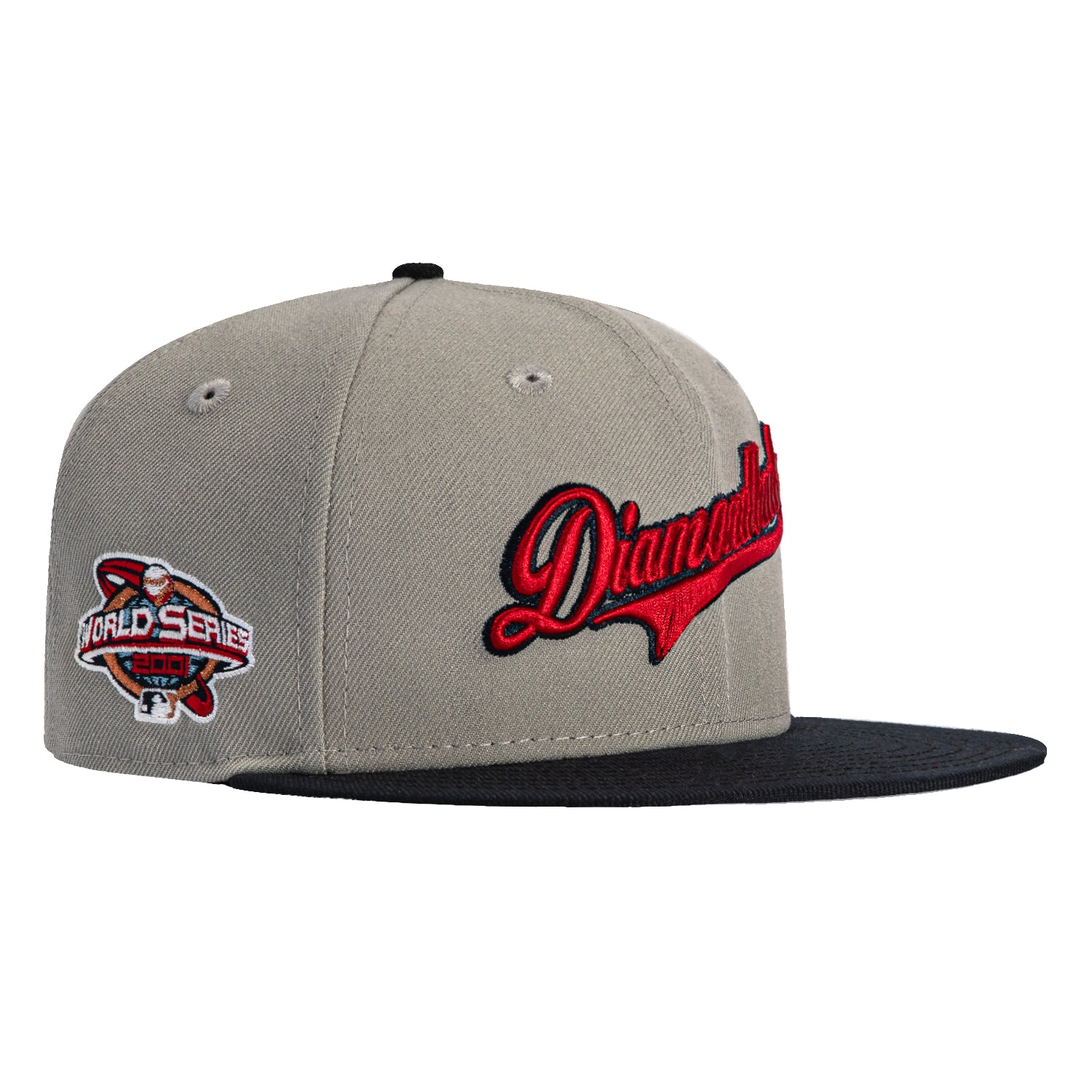 New Era 59Fifty Arizona Diamondbacks 2001 World Series Patch Script Hat - Grey, Navy, Red