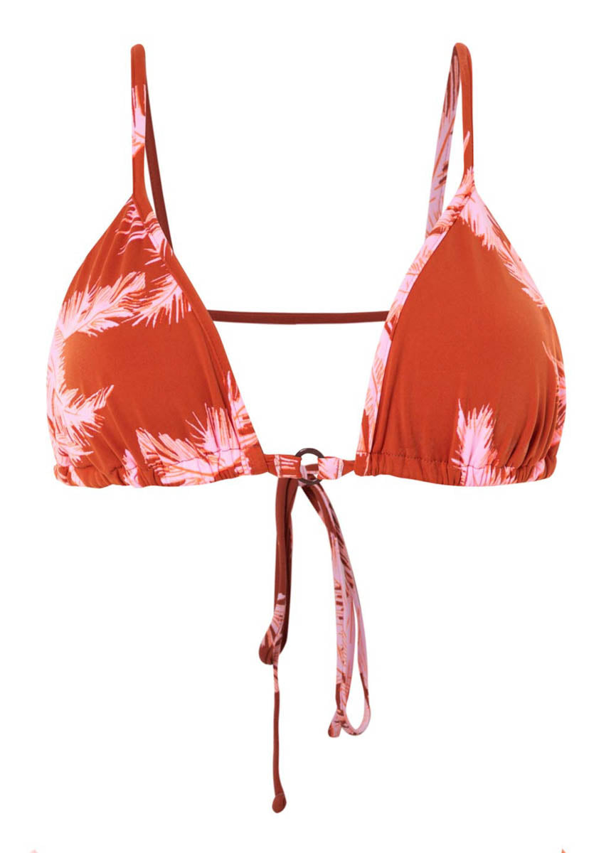 Maaji Darkred Palms Arabelle Sliding Triangle Bikini Top