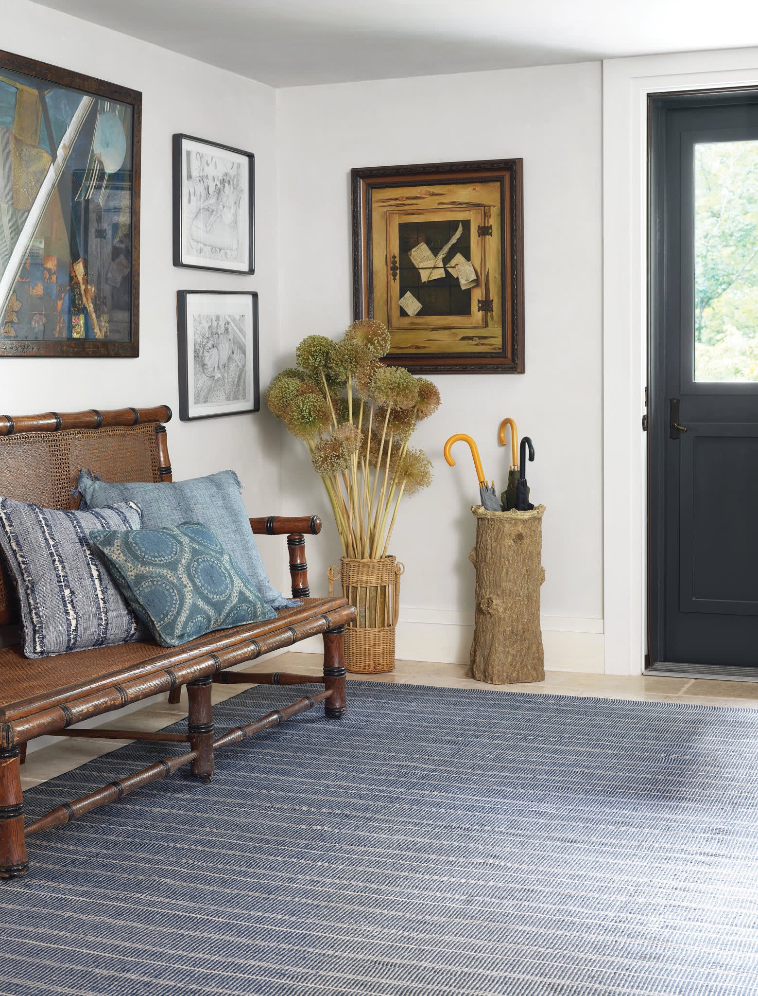 Samson Navy Handwoven Indoor/Outdoor Rug