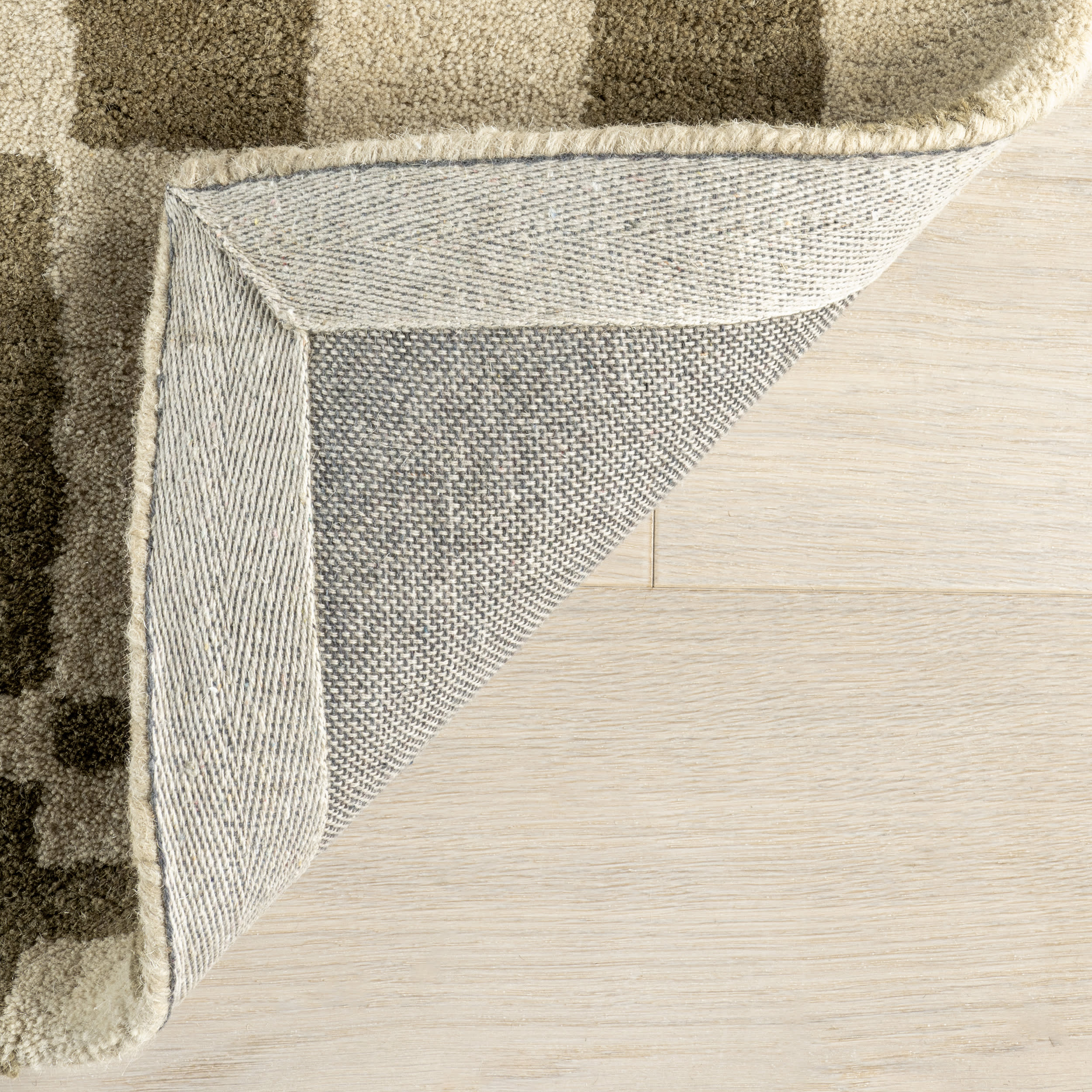 Kai Checkerboard Wool Rug | Olive