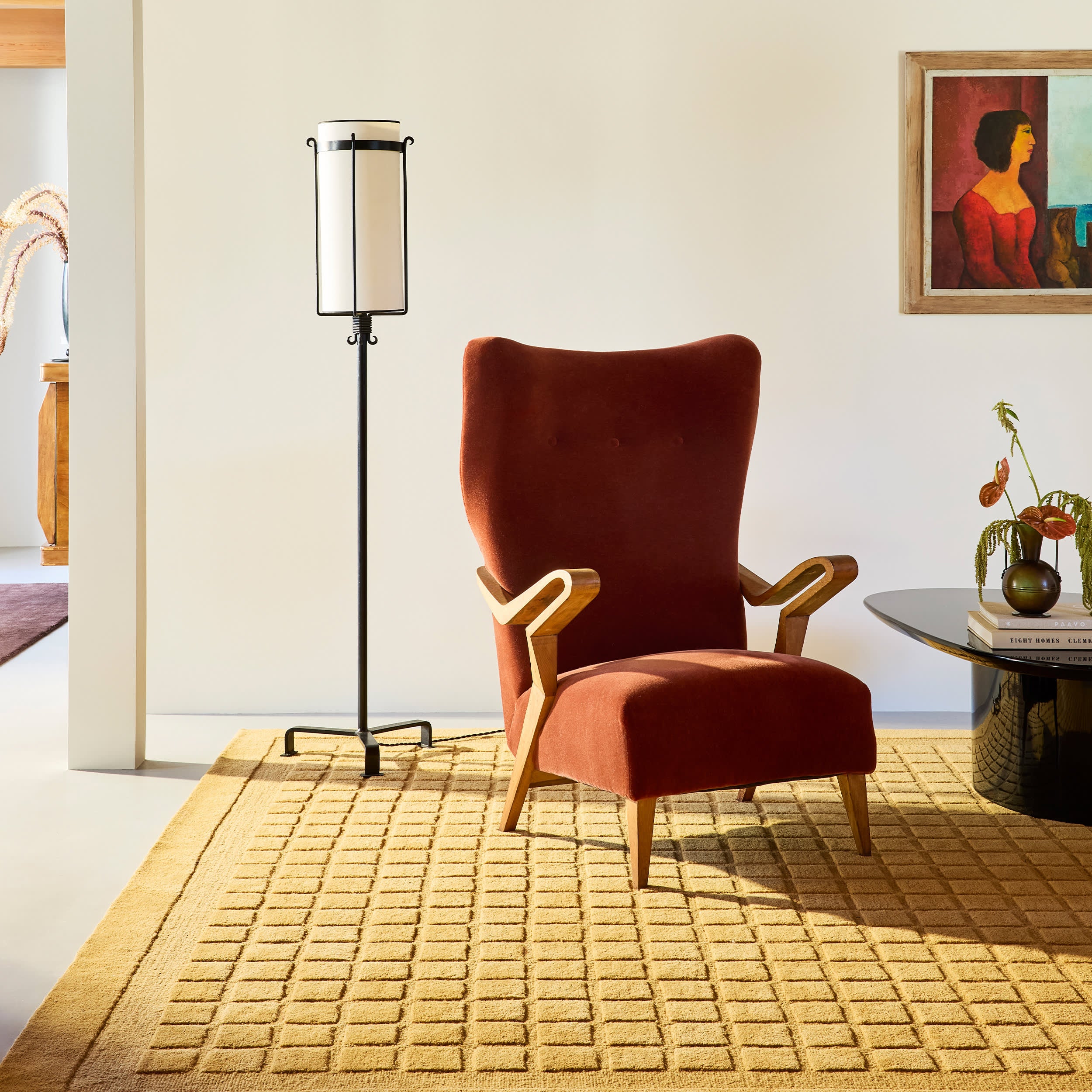 Fritz Checked Wool Rug | Golden Yellow