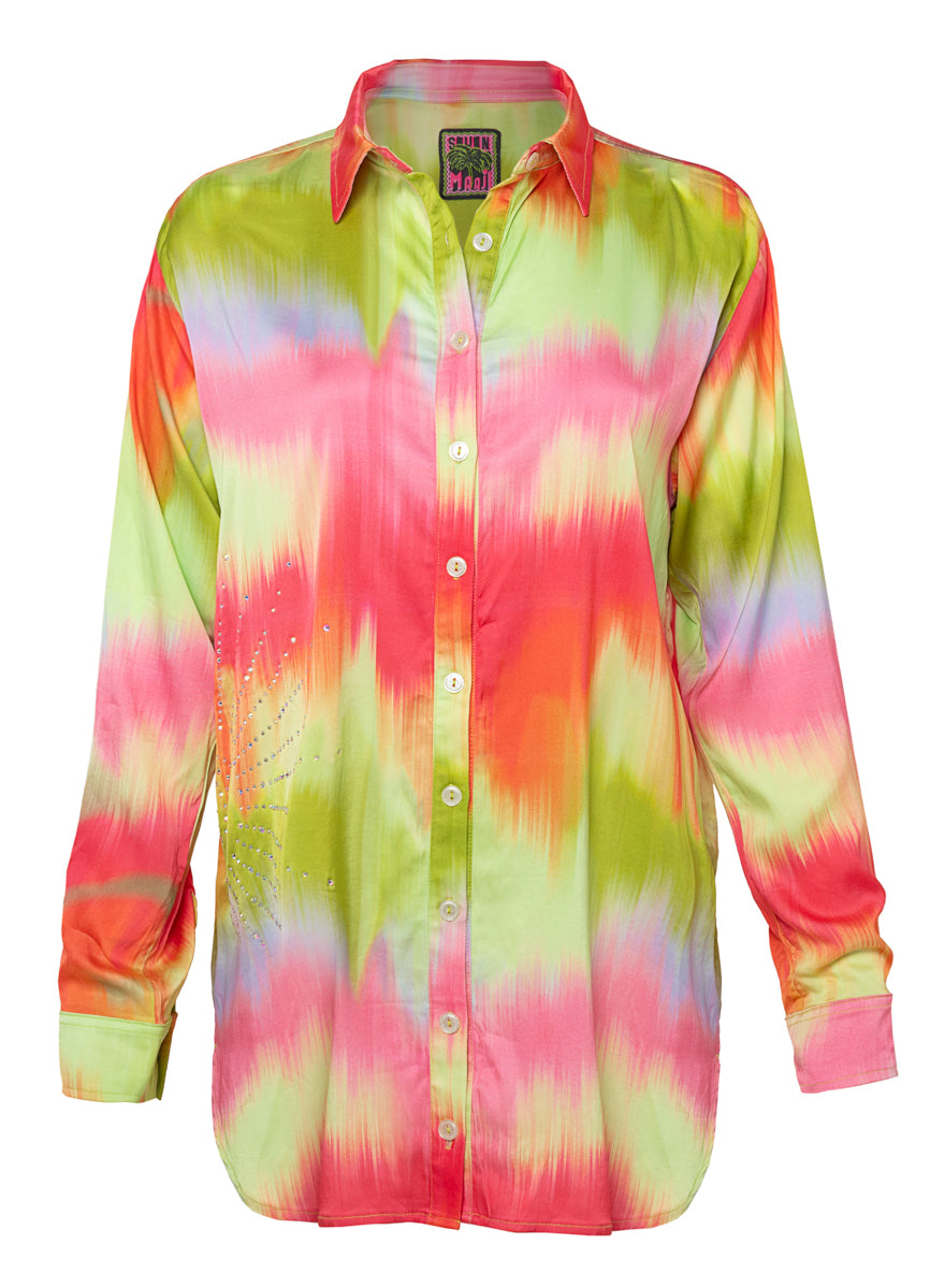 Maaji Lime Ombré Shibori Long Shirt