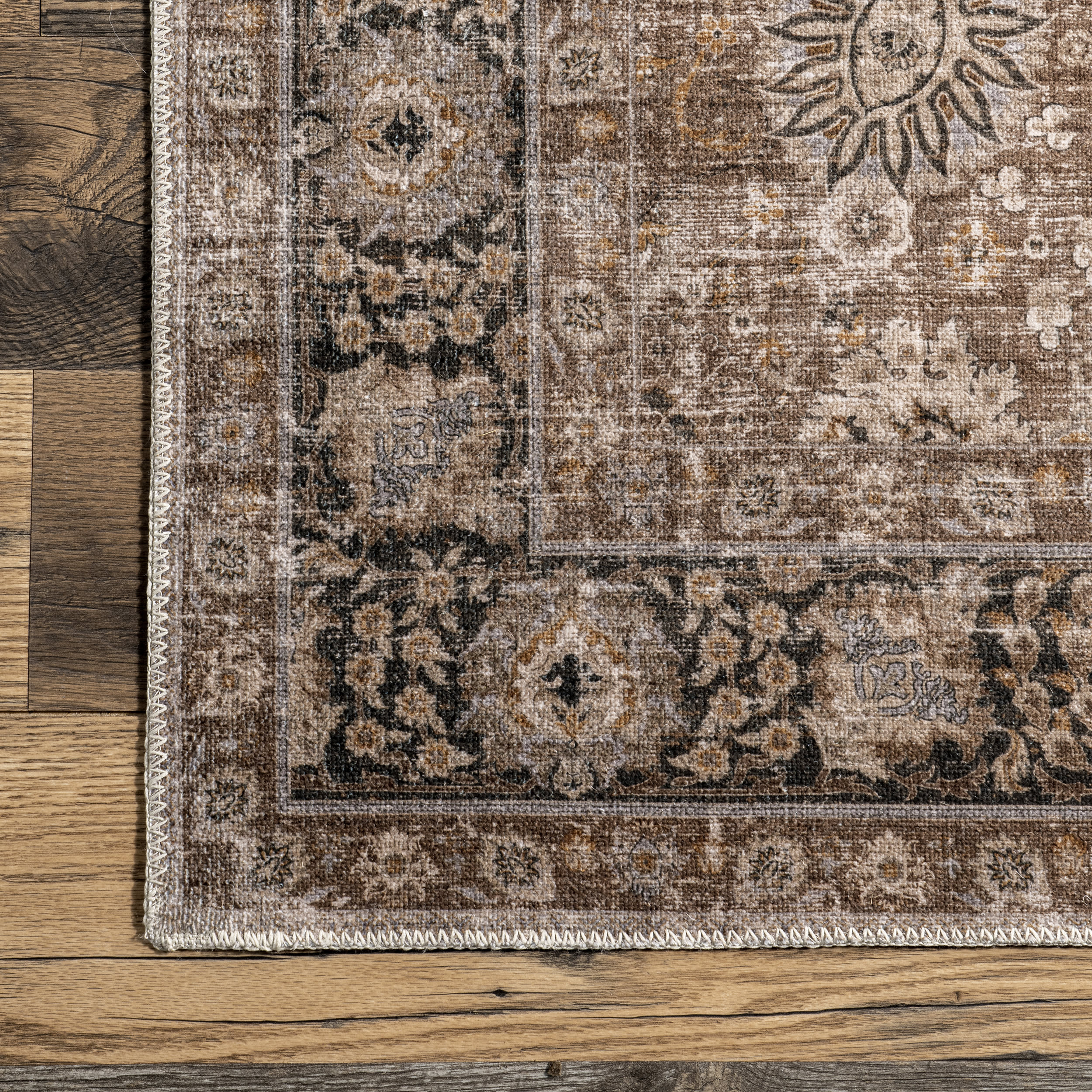 Bayberry Vintage Washable Rug | Brown