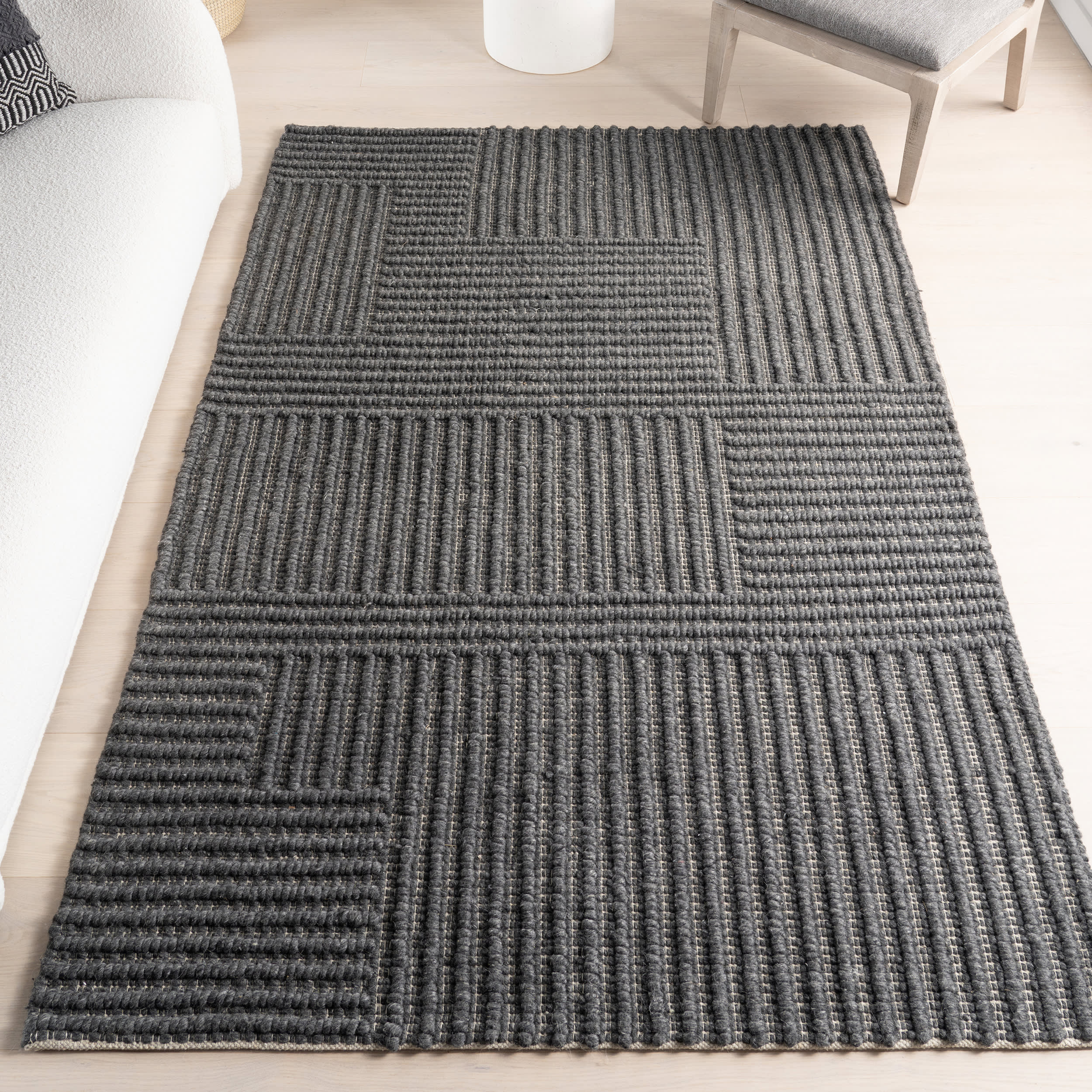 Skye Modern High-Low Rug | Charcoal