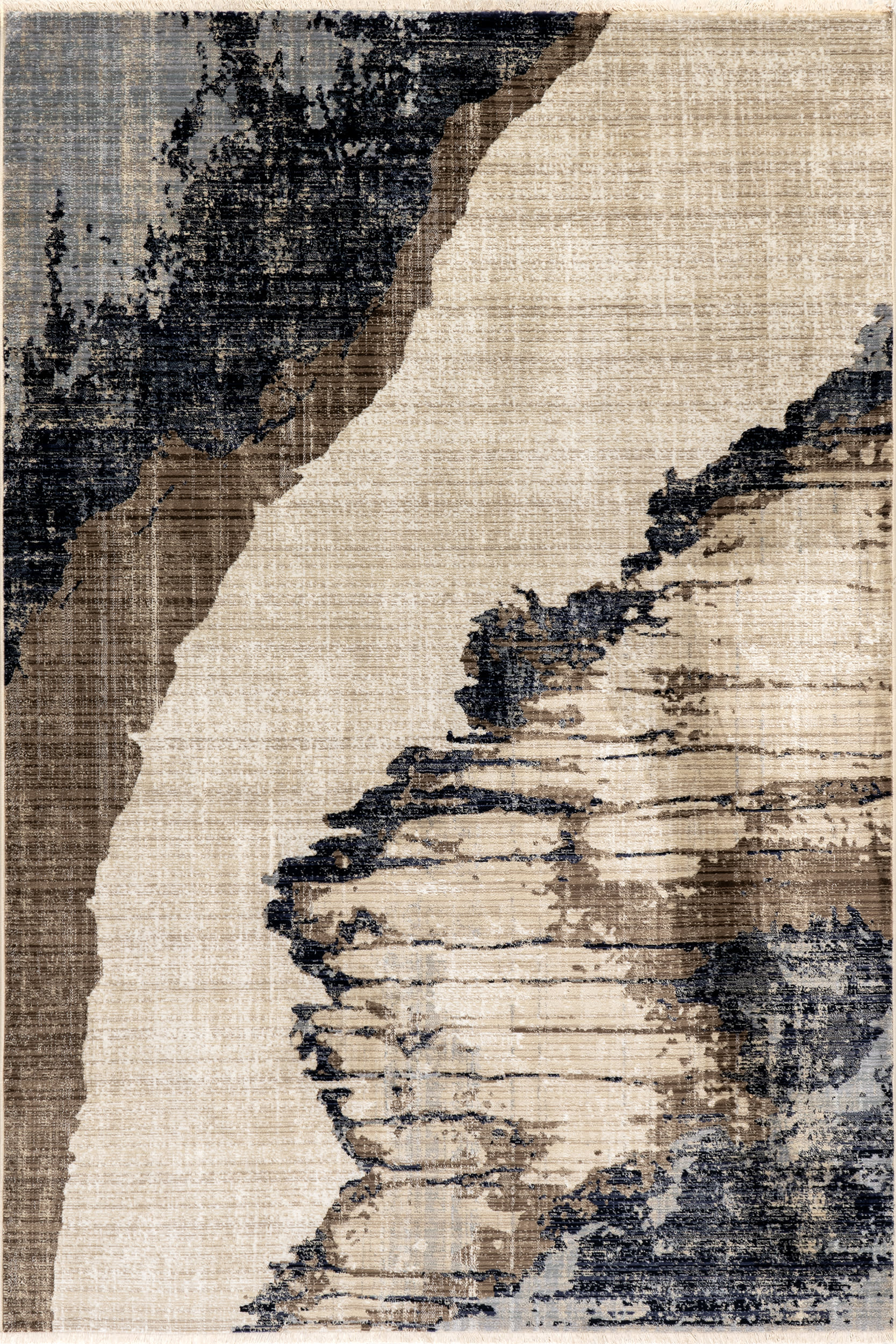 Makalu Abstract Rug | Light Brown