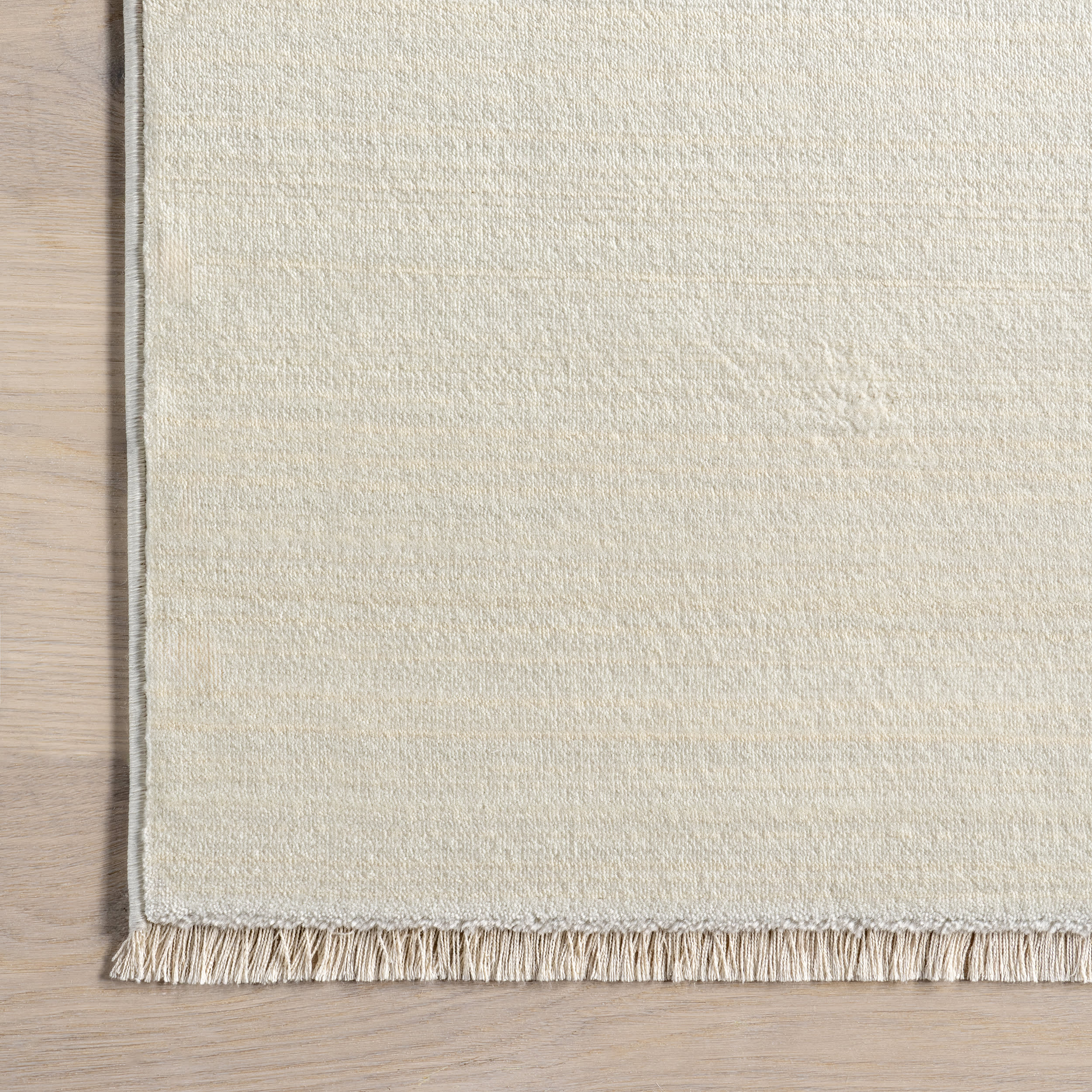 Lylah Solid Fringed Rug | Cream