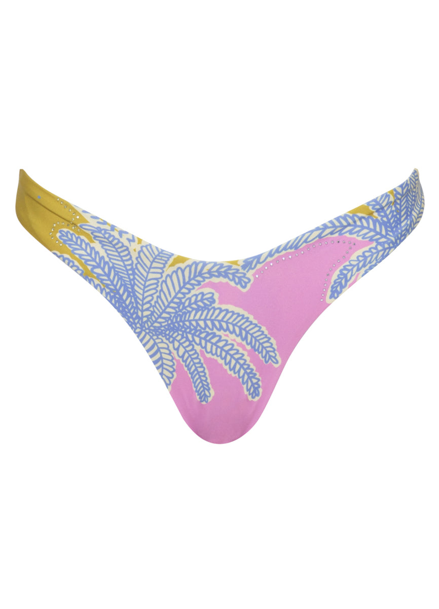 Maaji Periwinkle Palms Splendour Regular Rise Thin Side  Bikini Bottom