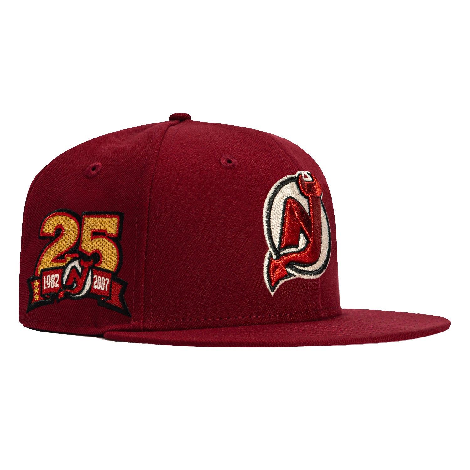 New Era 59Fifty Valentine's Day New Jersey Devils 25th Anniversary Patch Hat - Cardinal