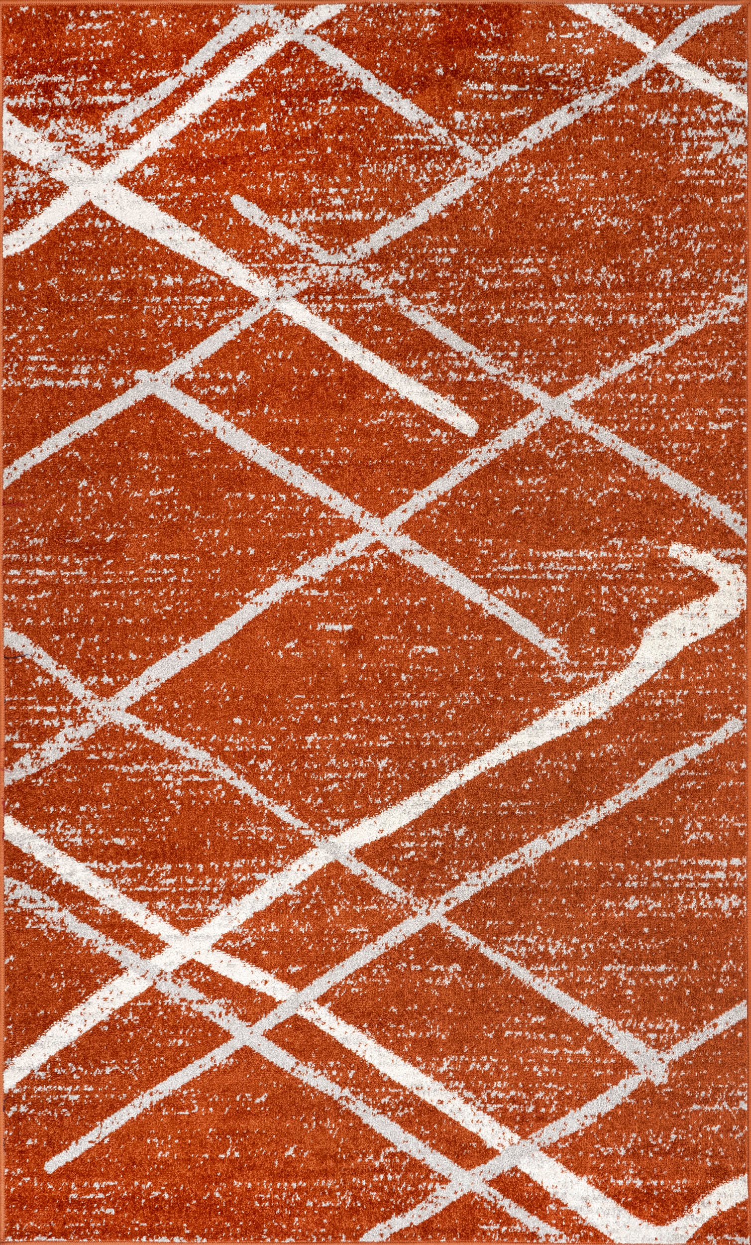 Broken Lattice Rug | Dark Orange