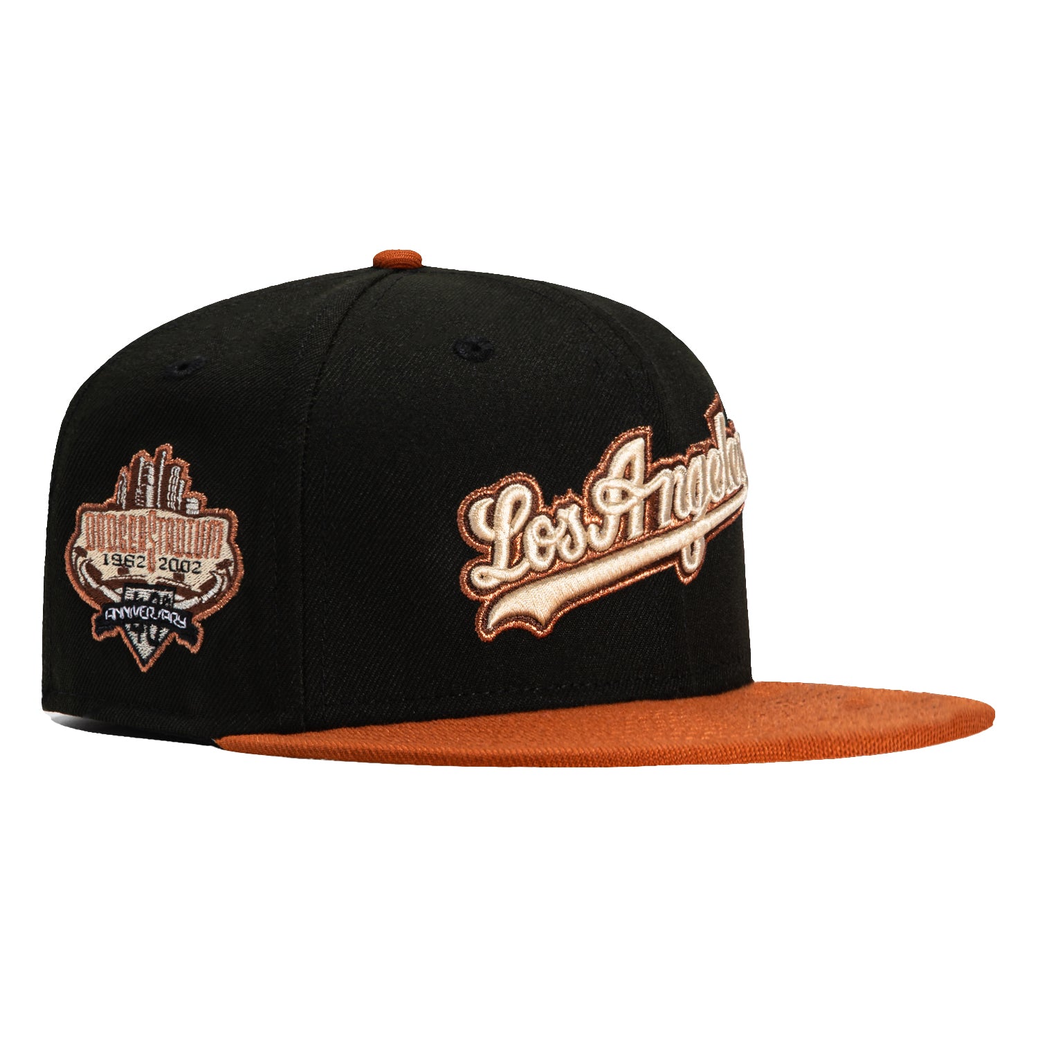 New Era 59Fifty Los Angeles Dodgers 40th Anniversary Stadium Patch Word Hat - Black, Burnt Orange