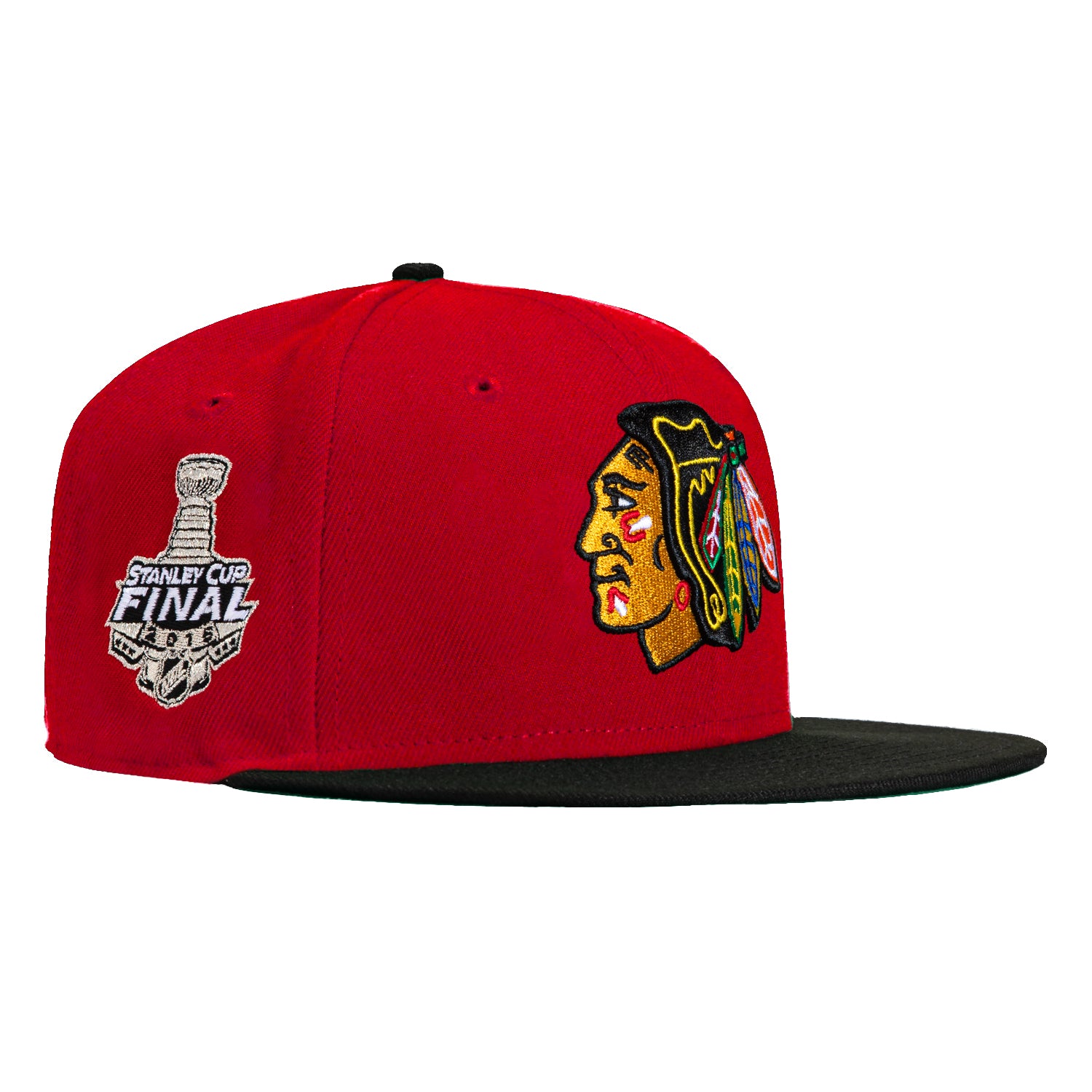 New Era 59Fifty Chicago Blackhawks 2015 Stanley Cup Patch Hat - Red, Black