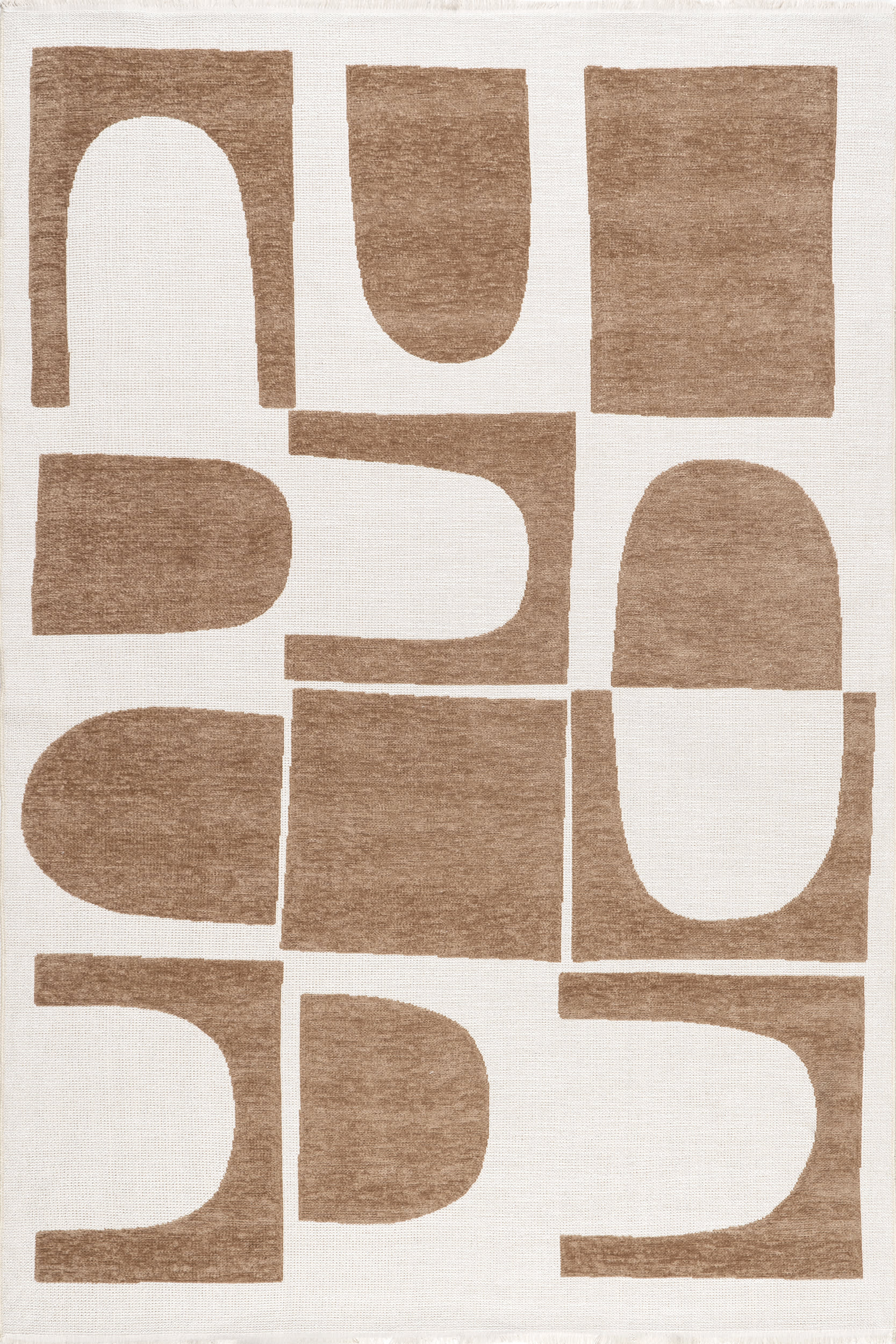 Kali Modern Geometric Reversible Washable Rug | Taupe