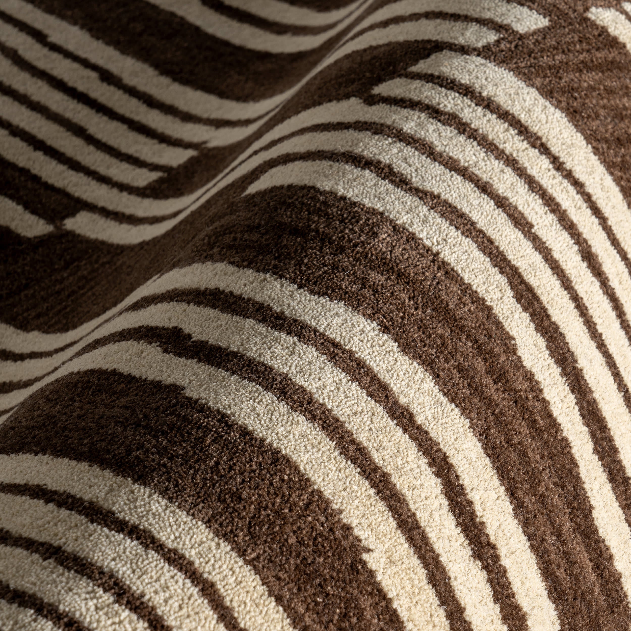 Tara Striped Wool Rug | Brown