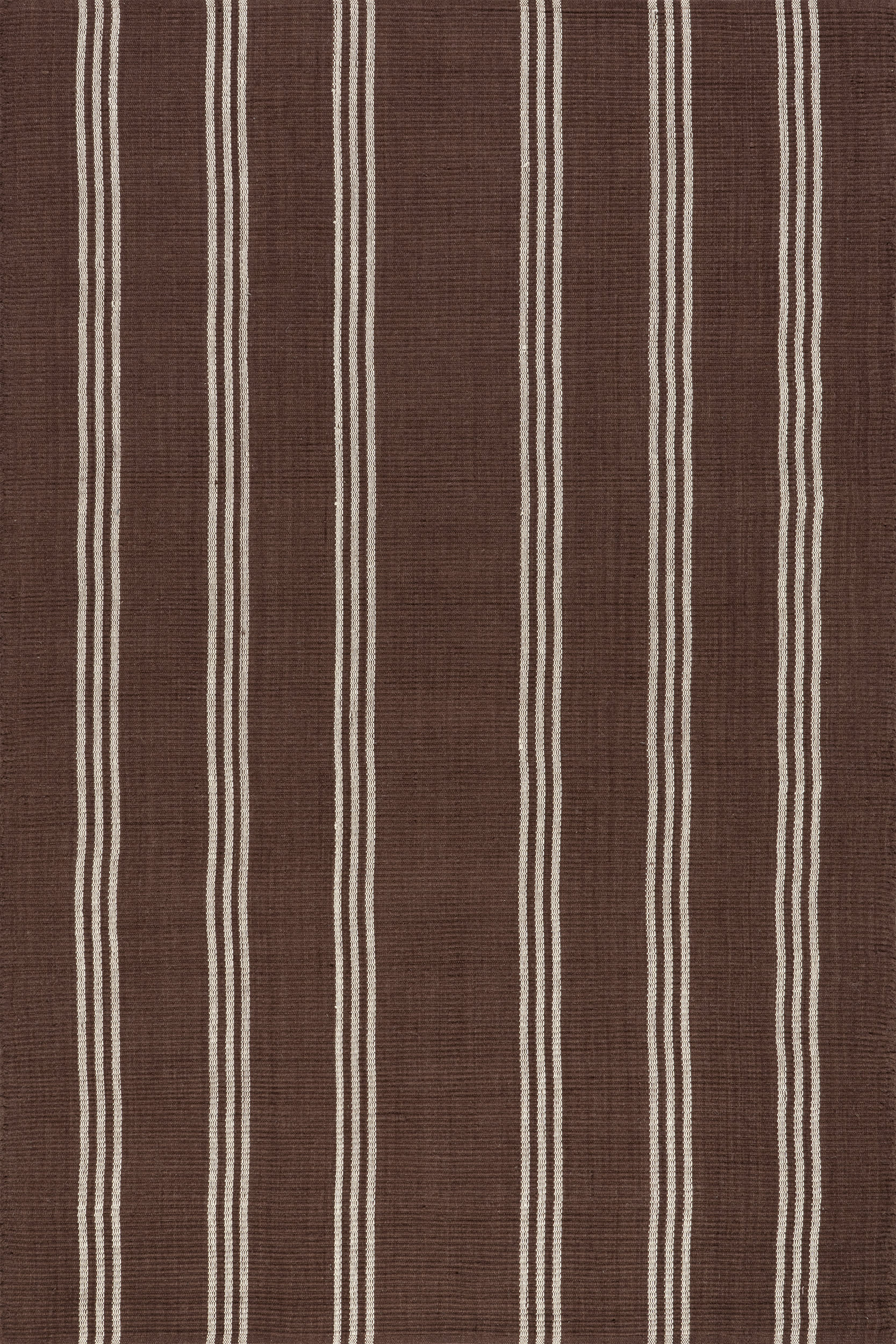 Hawthorn Striped Wool Rug | Dark Brown