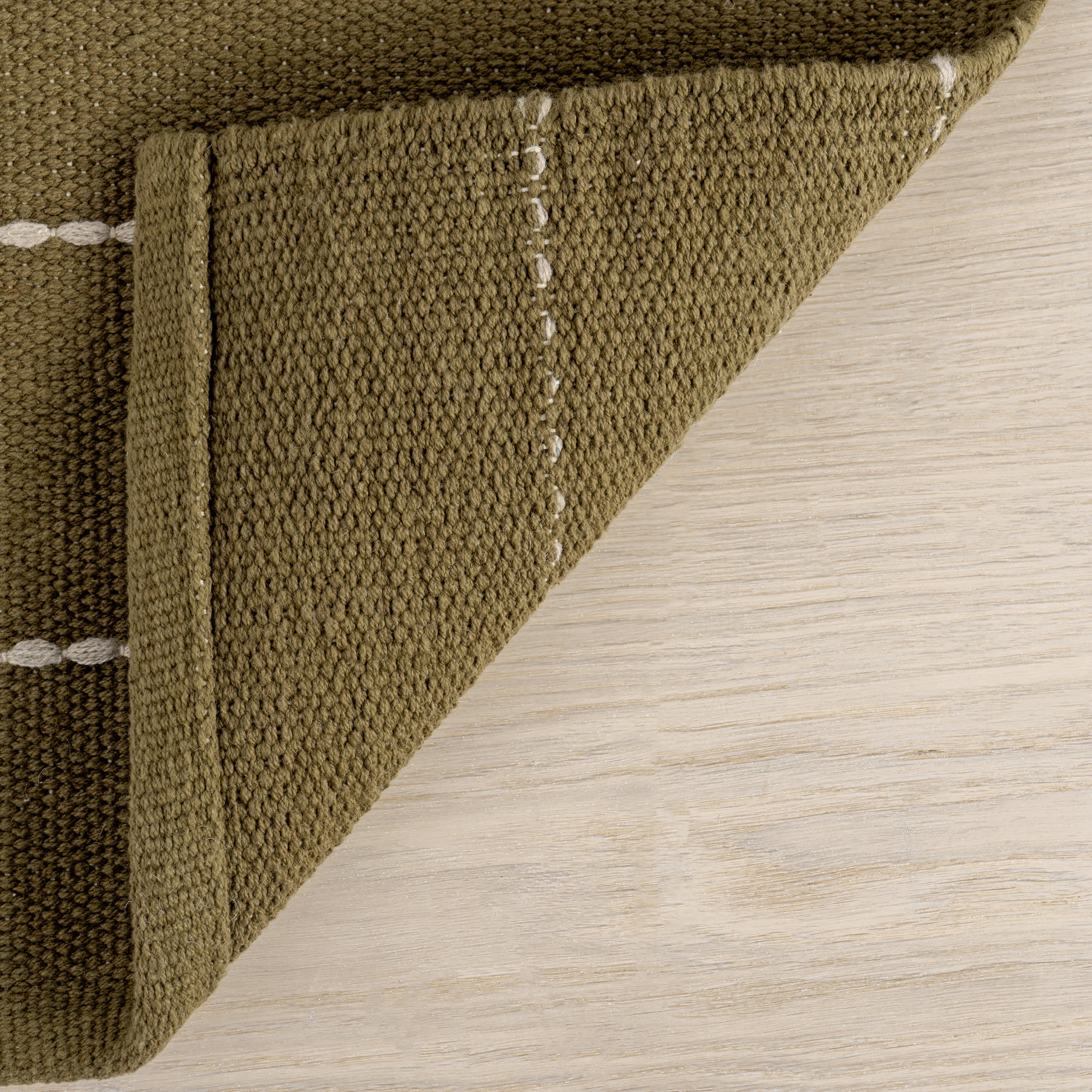 Nightwalk Striped Wool Rug | Olive Green