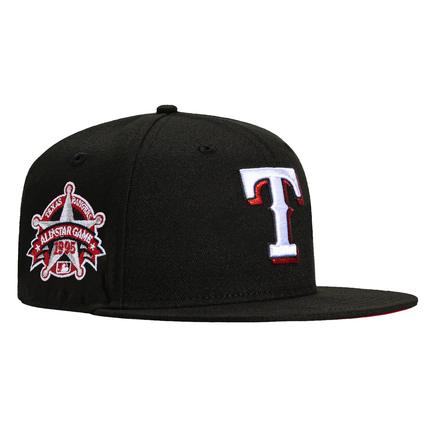 New Era 59Fifty Texas Rangers 1995 All Star Game Patch Red UV Hat - Black