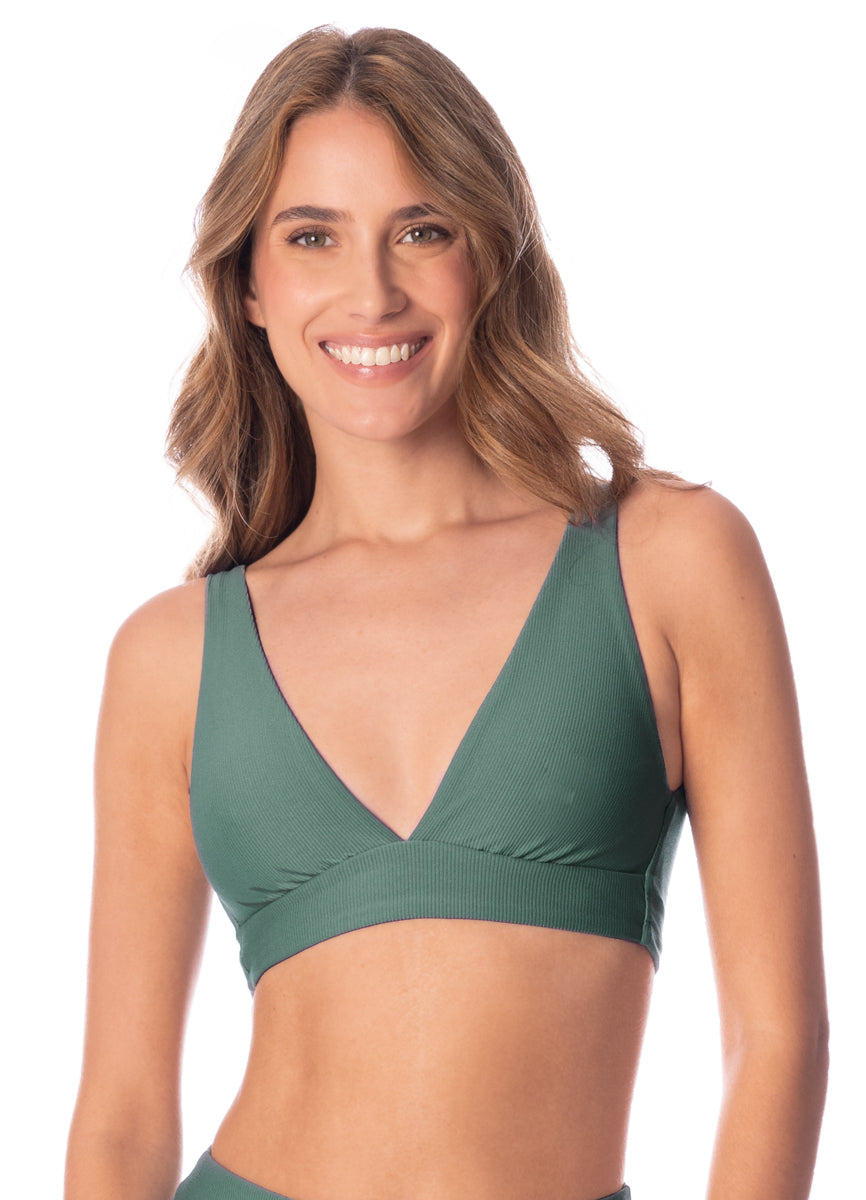 Maaji Eucalyptus Green Allure Long Line Triangle Bikini Top