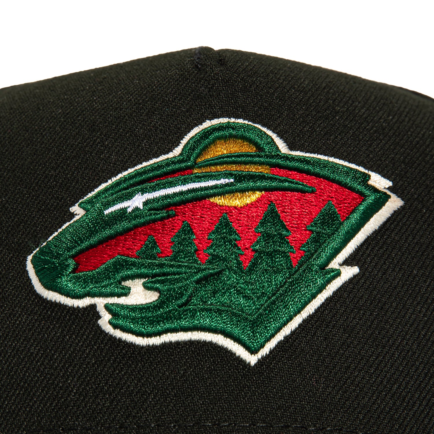 New Era 9Forty A-Frame Minnesota Wild Logo Patch Snapback Hat - Black, Green