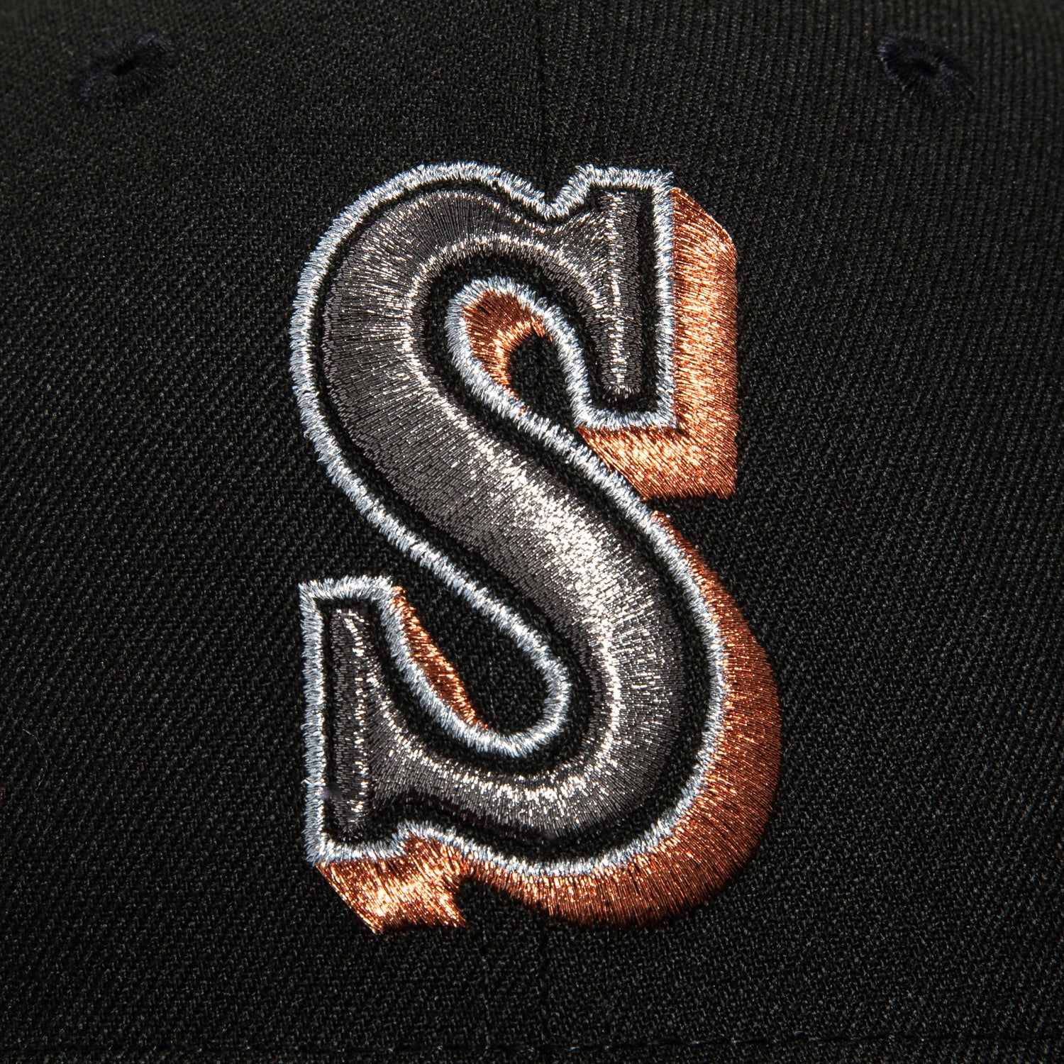 New Era 59Fifty Seattle Mariners 30th Anniversary Patch Hat - Black, Ivory, Metallic Copper