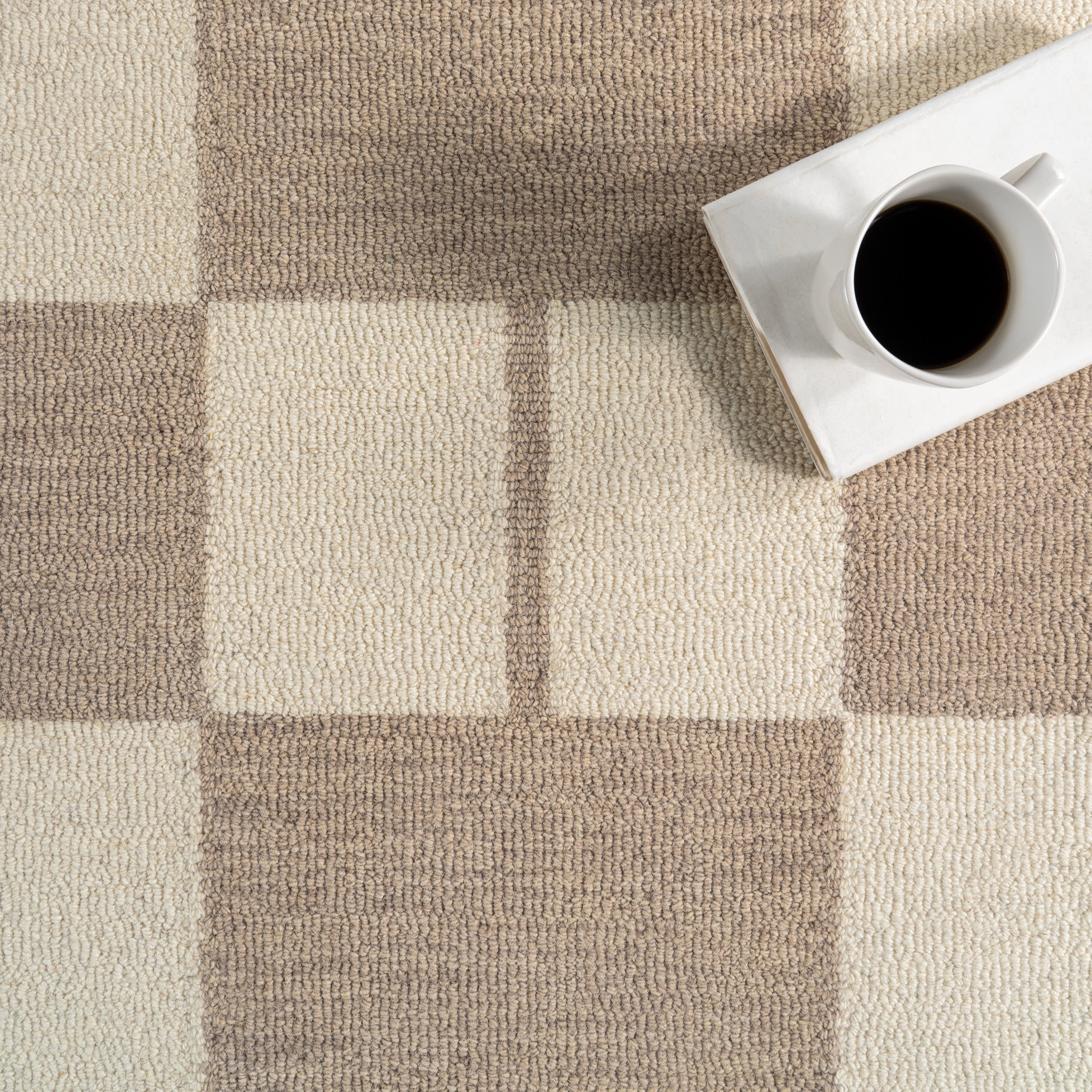 Caitlin Geometric Wool Rug | Beige