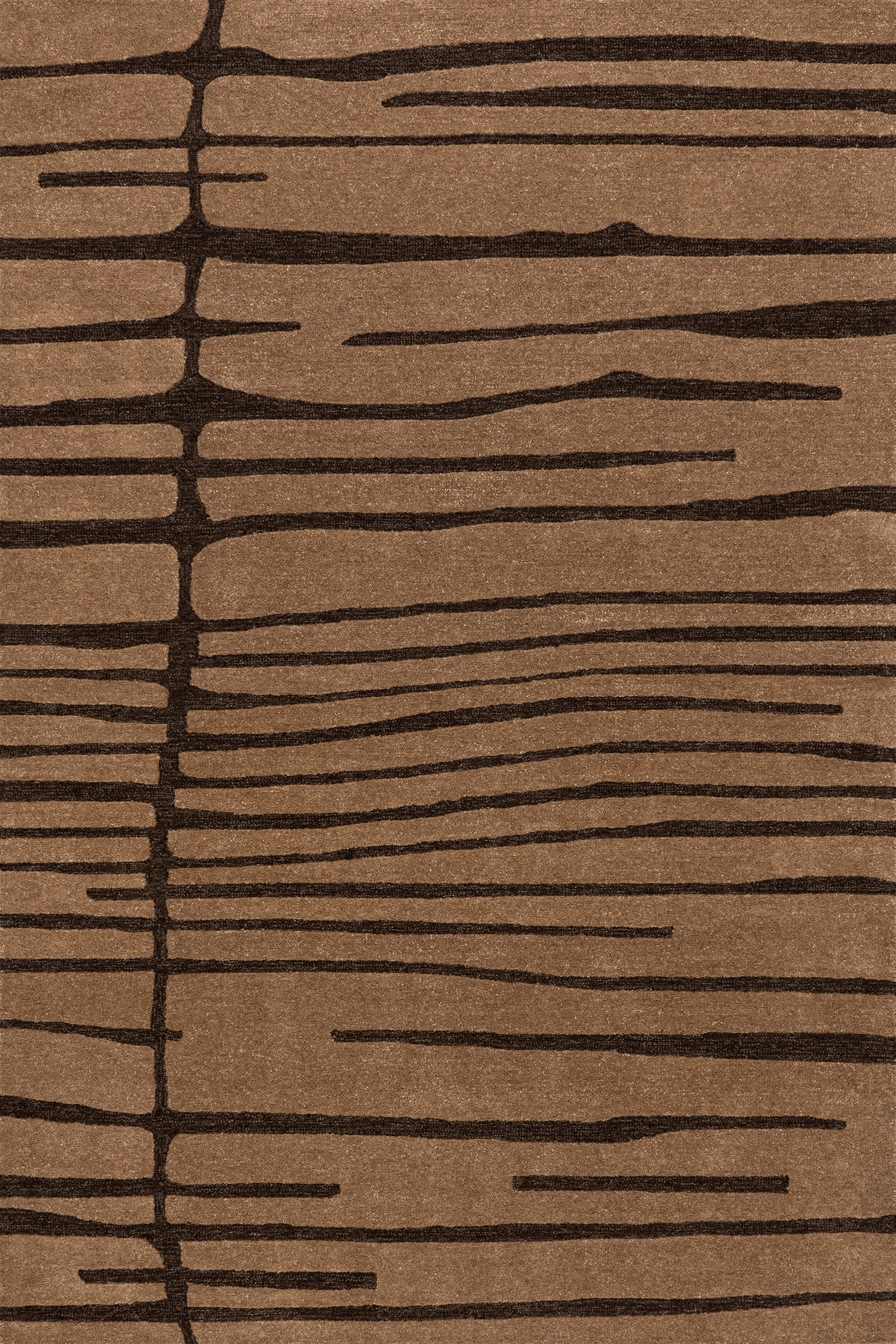 Parsa Striped Wool Rug | Brown