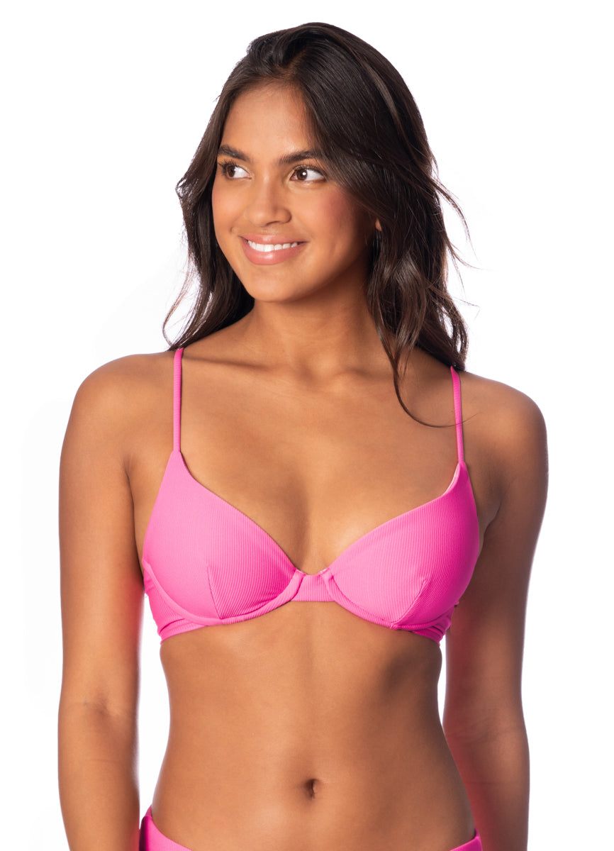 Maaji Radiant Pink Dainty Unmolded Underwire Bikini Top