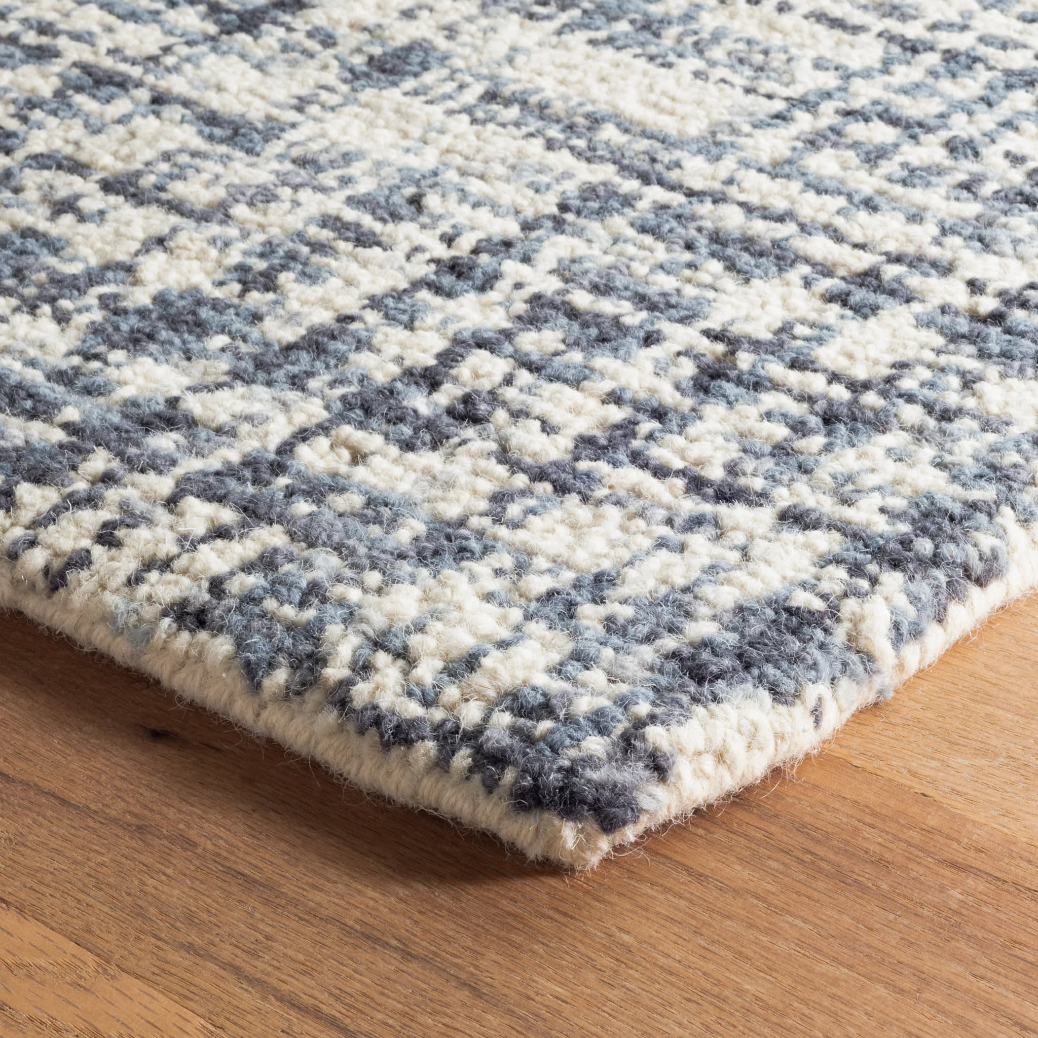 Olio Blue Hand Hooked Wool Rug