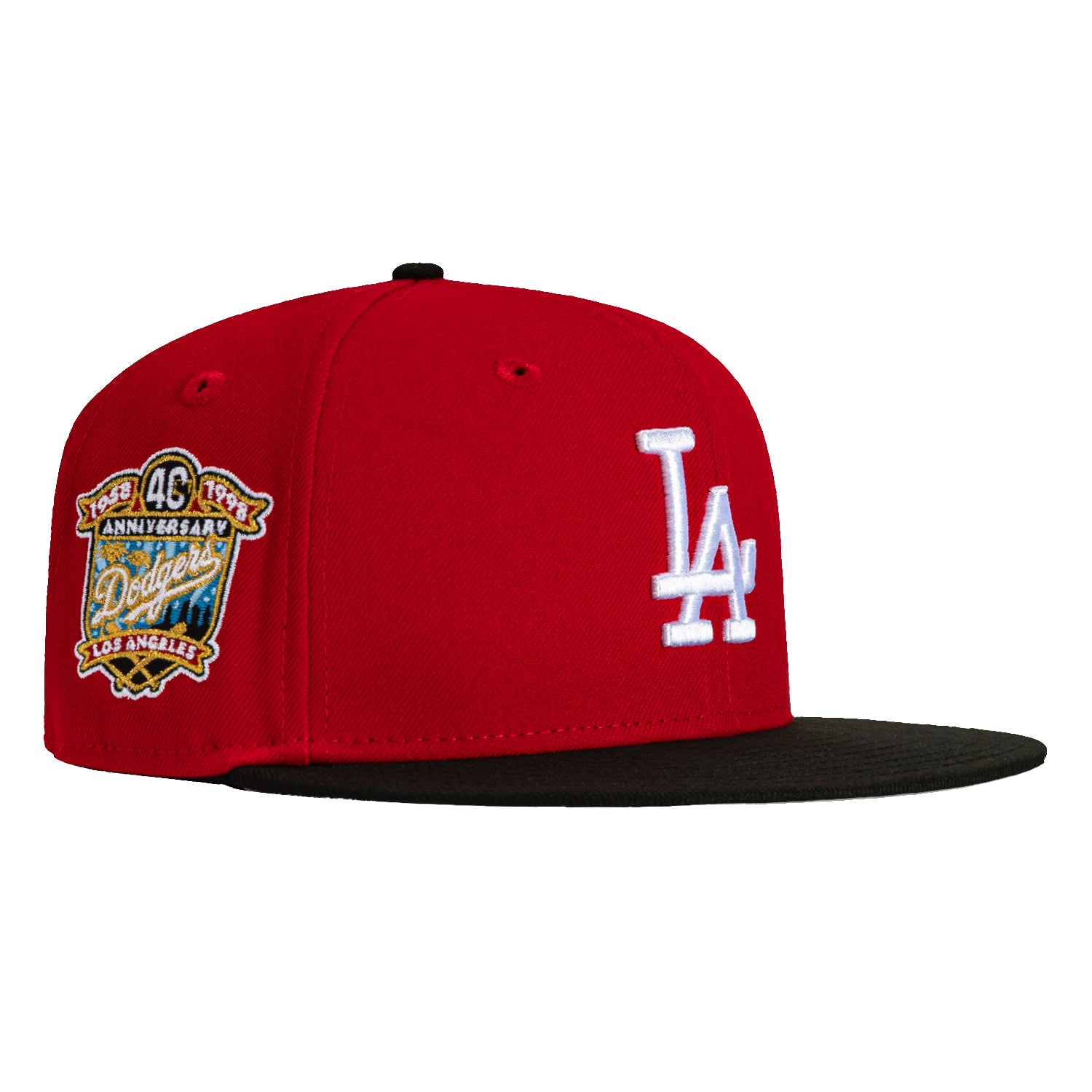 New Era 59Fifty Los Angeles Dodgers 40th Anniversary Patch Hat - Red, Black