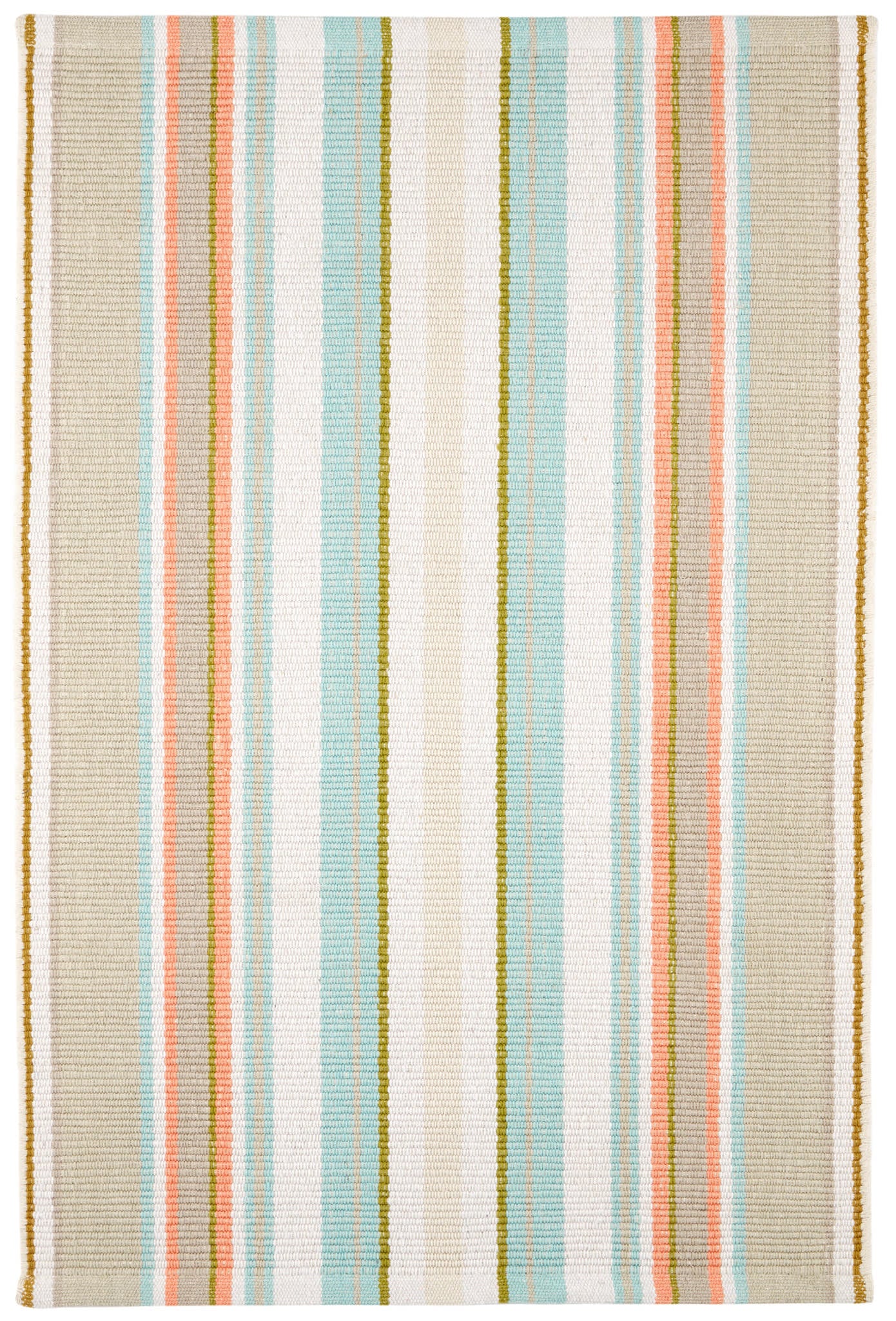 Daphne Stripe Sky Handwoven Cotton Rug