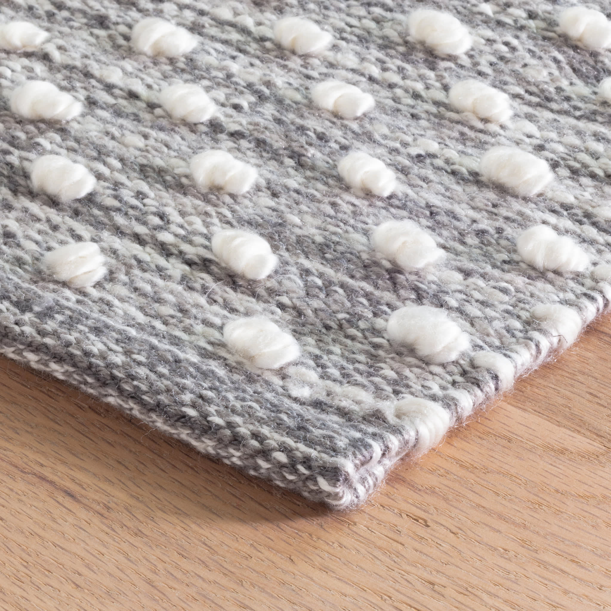 Hobnail Grey Handwoven Performance Rug