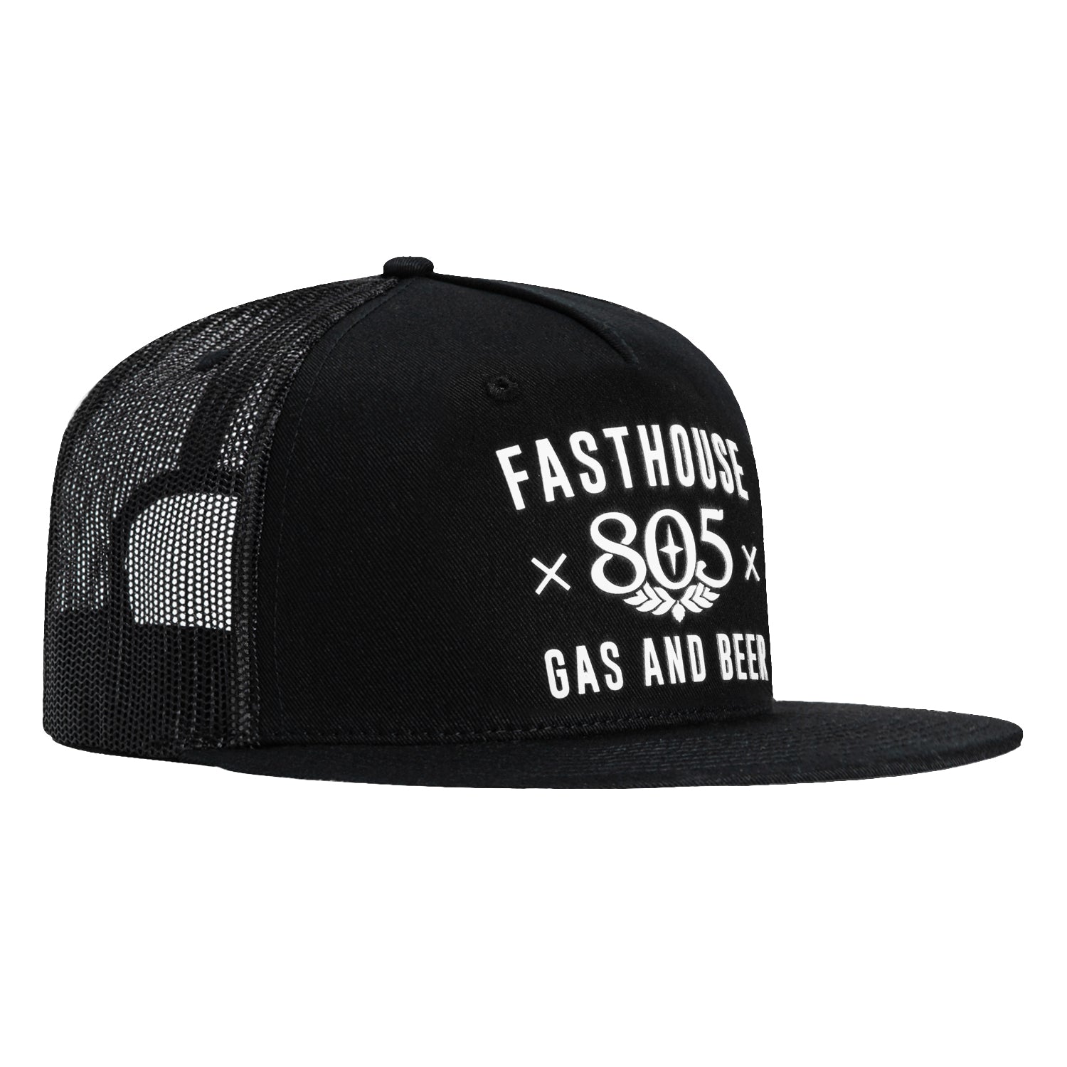 Fasthouse Gas & Beer trucker Snapback Hat - Black