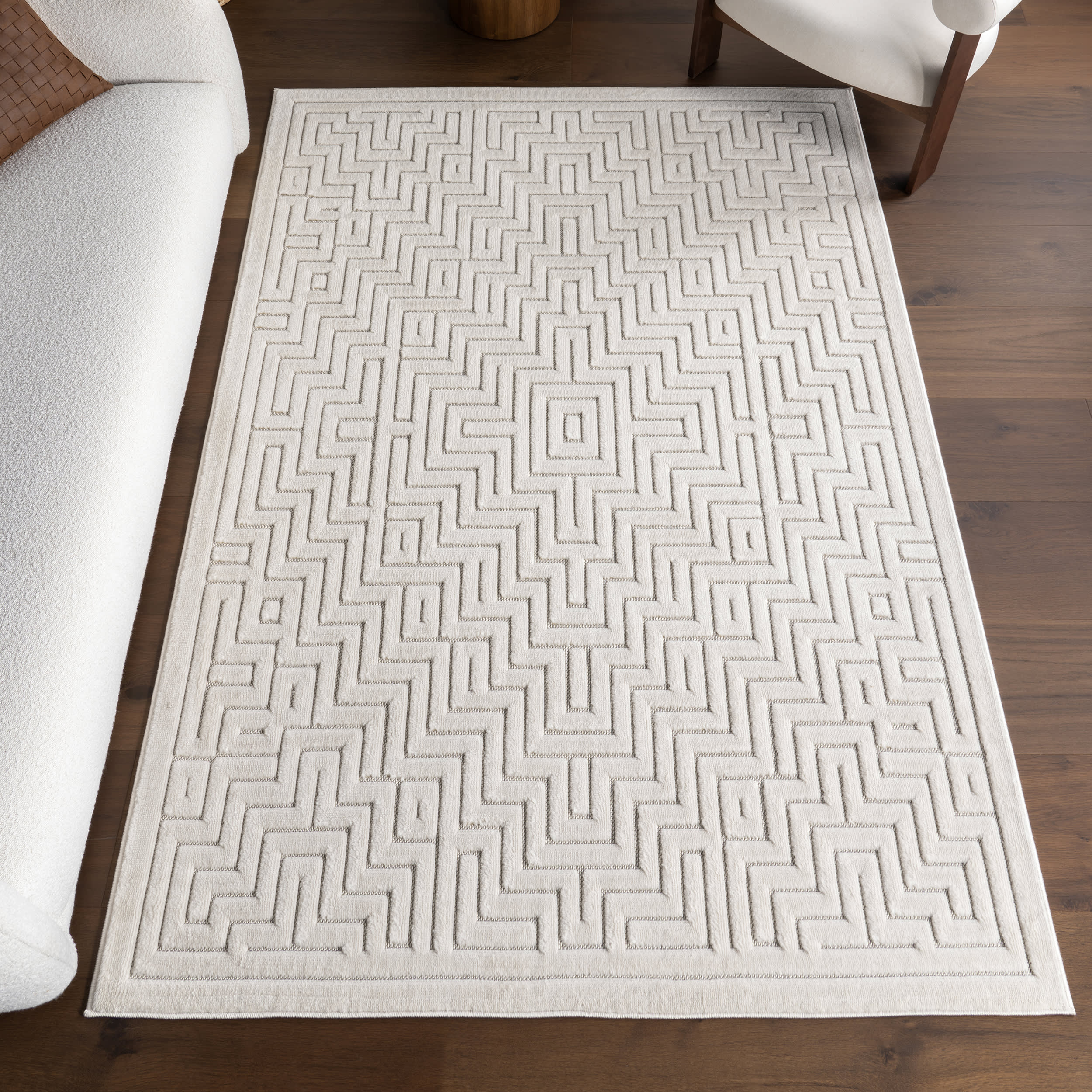 Tasha Indoor/Outdoor Geometric Rug | Cream