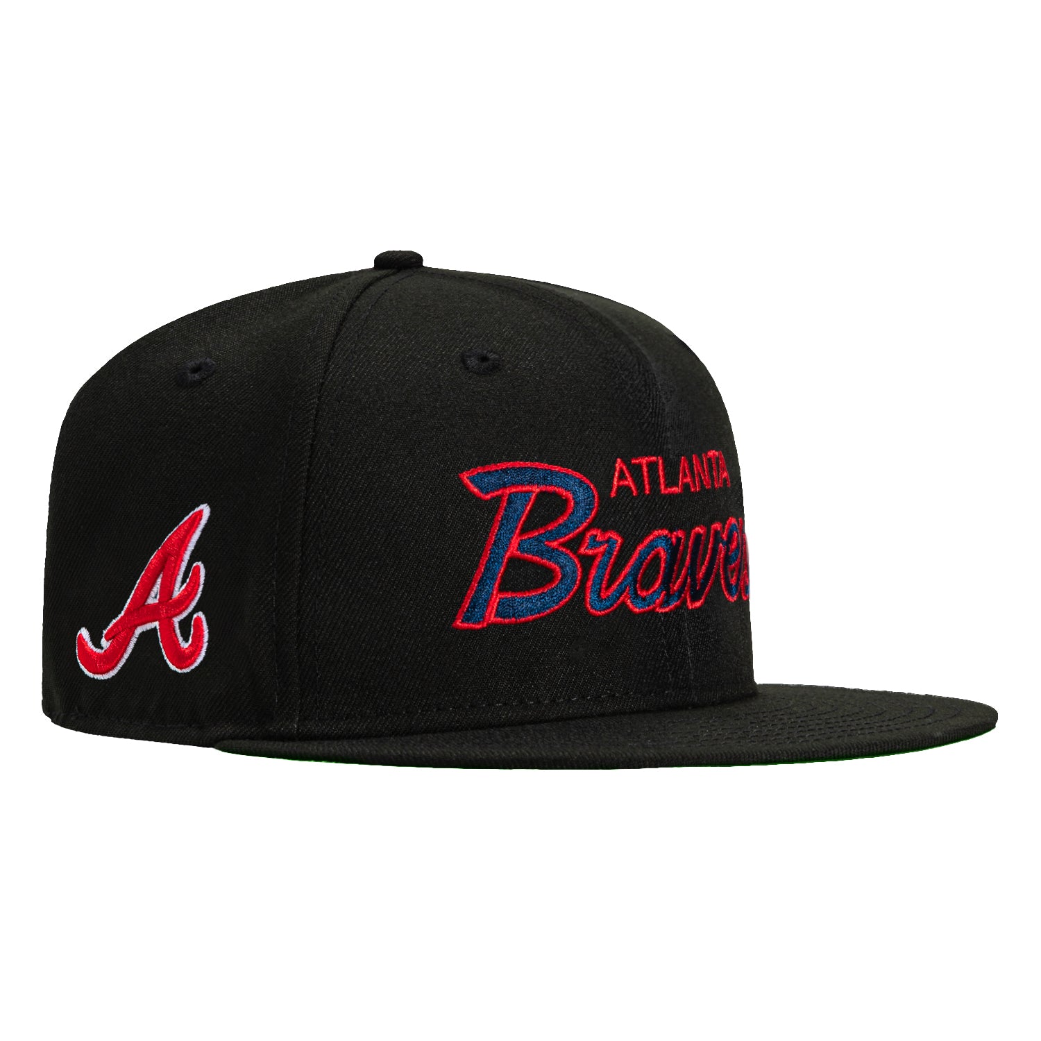 New Era 59Fifty Atlanta Braves Logo Patch Script Hat - Black