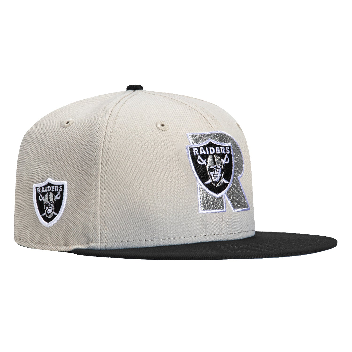 New Era 59Fifty City Stone Dome Las Vegas Raiders Logo Patch Hat - Stone, Black