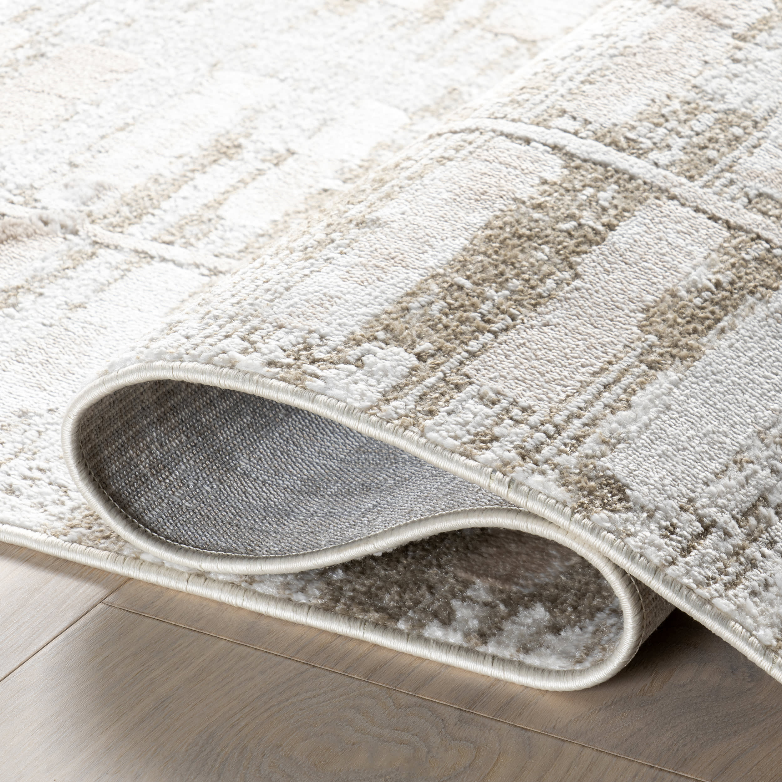 Mercy Geometric Washable Rug | Light Beige