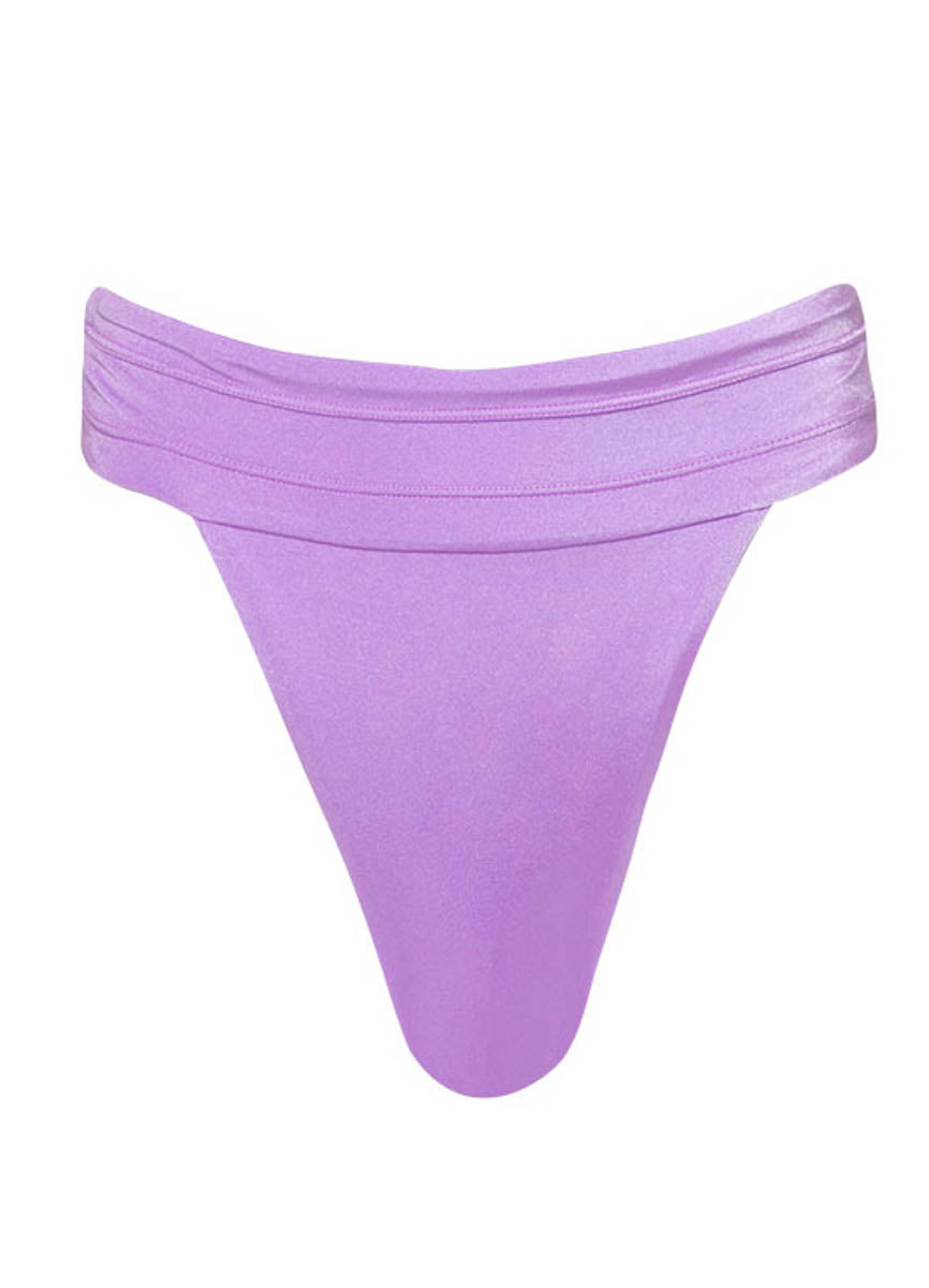 Maaji Metallic Lilac Sienna High Rise Classic Bikini Bottom