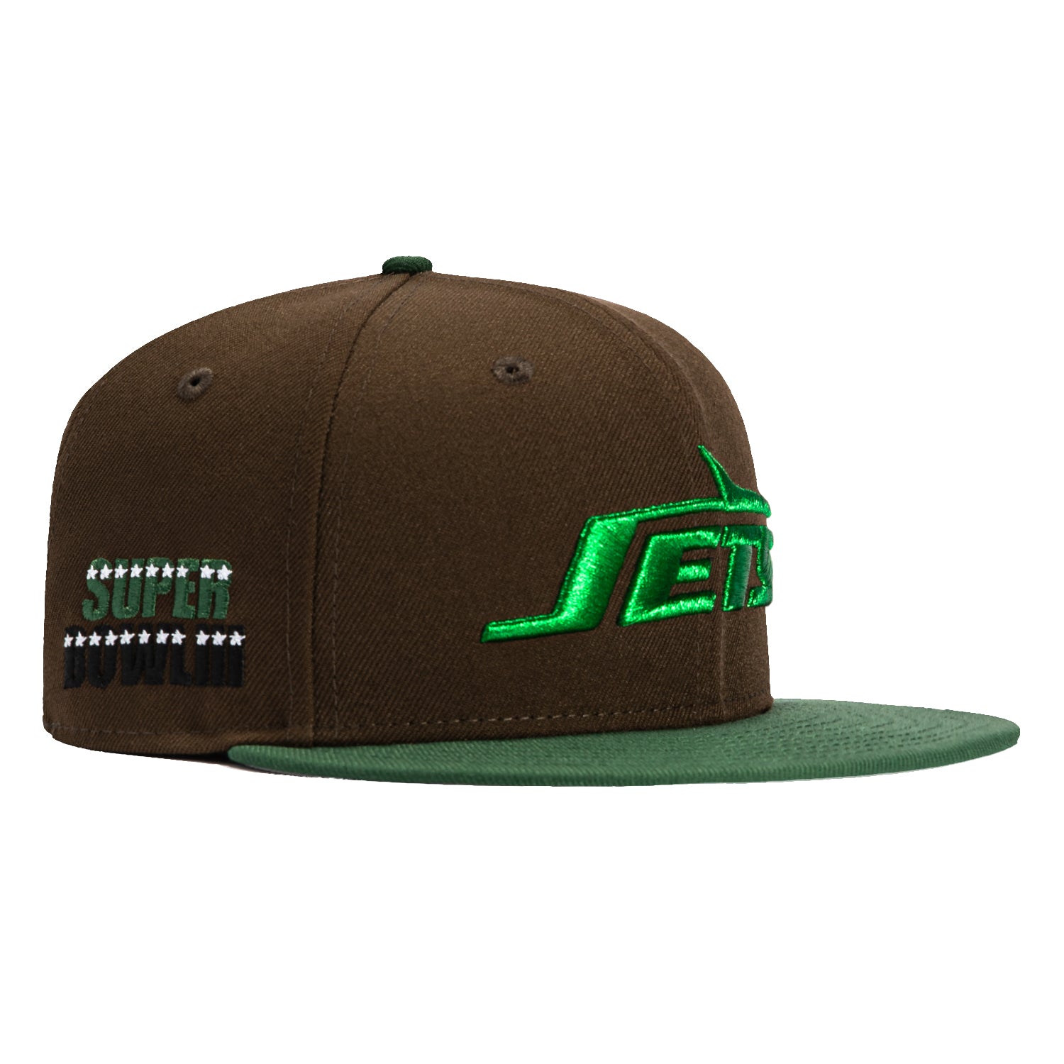 New Era 59Fifty New York Jets 1967 Super Bowl Patch Hat - Brown, Green