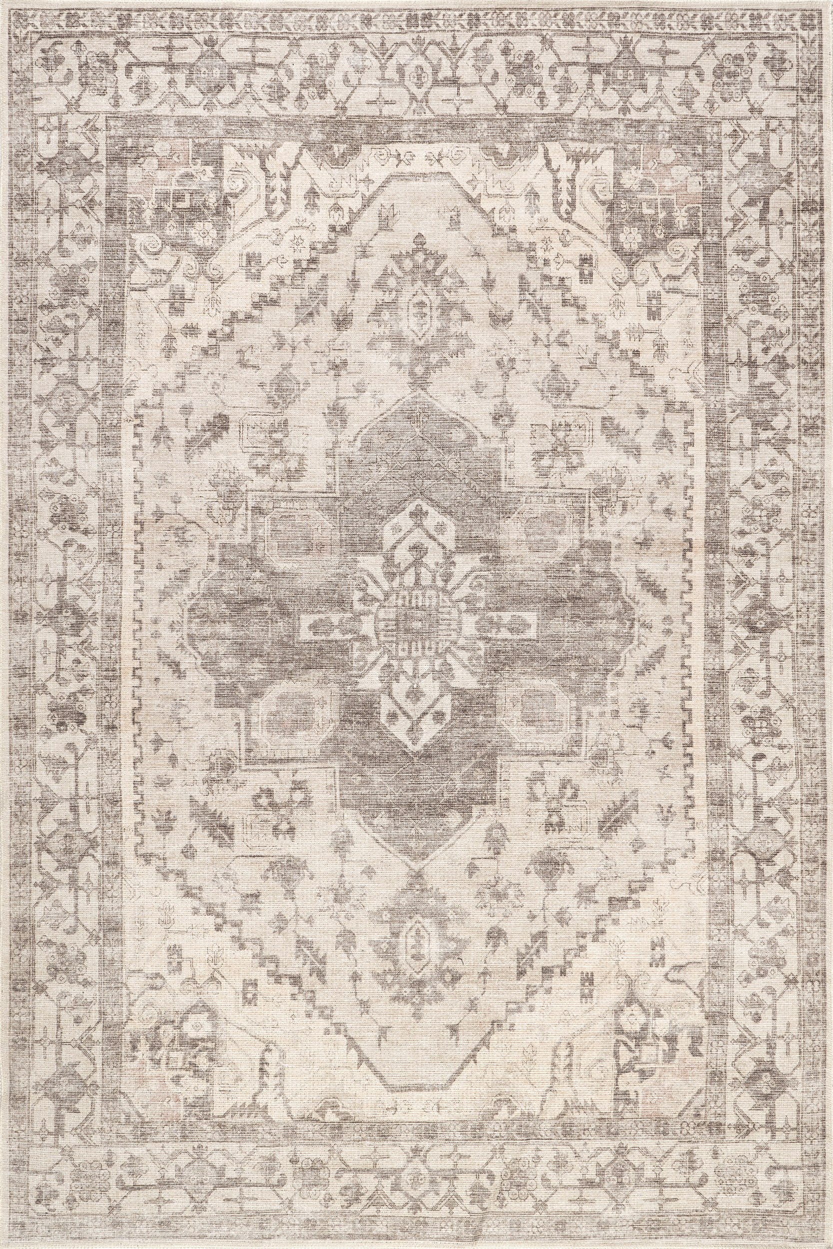 Scarlette Medallion Washable Rug | Taupe